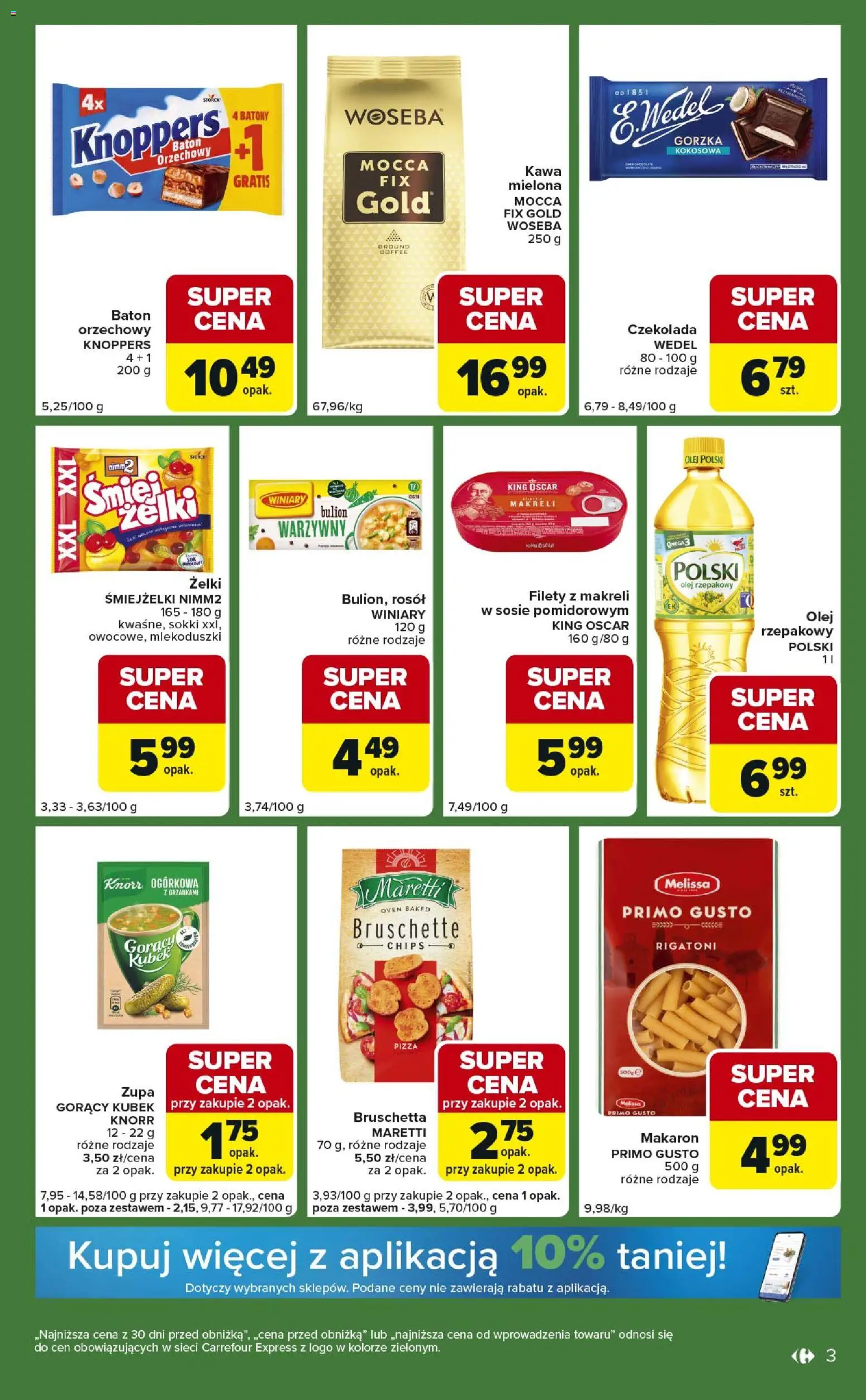 Carrefour Gazetka - Express od 24.02.2026 | Strona: 3 | Produkty: Baton, Zupa, Żelki, Makaron