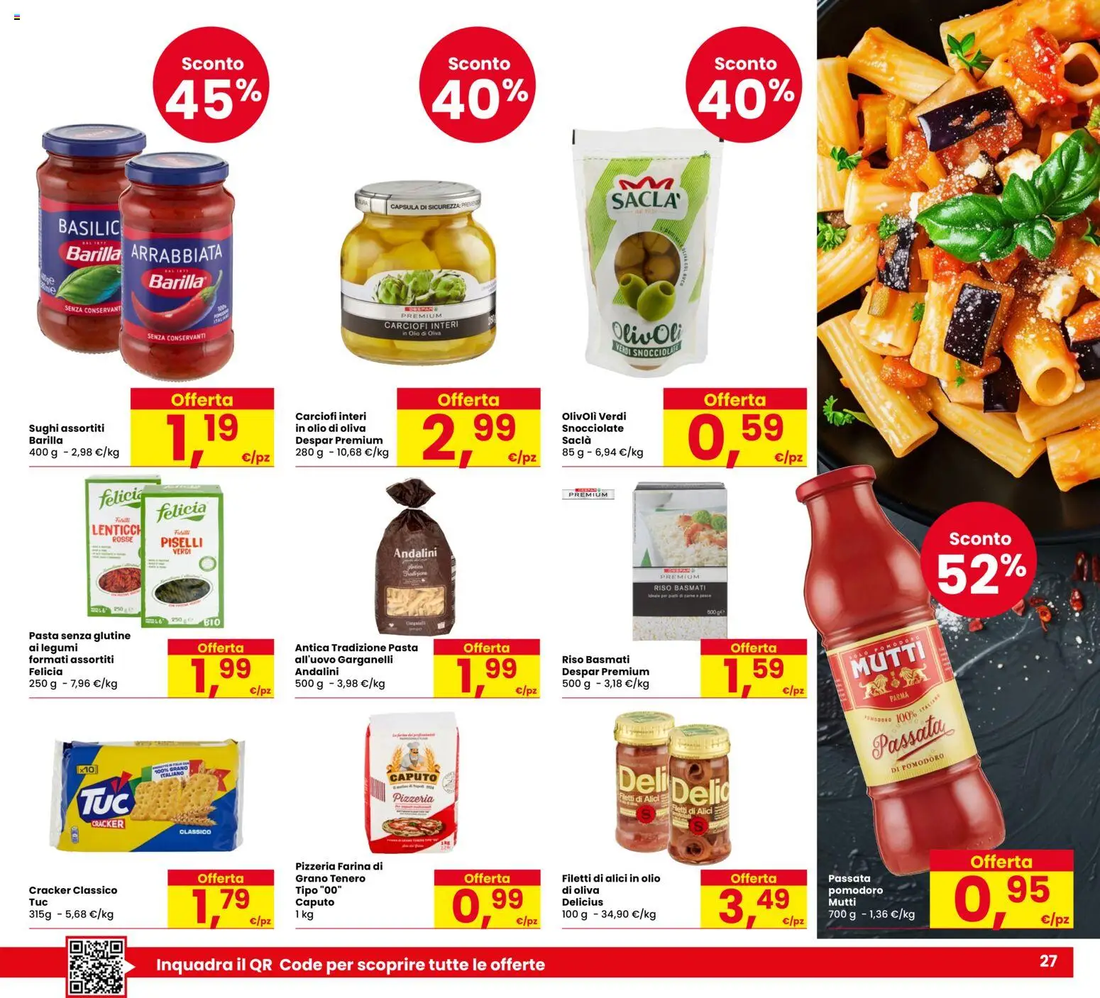 Volantino Despar del 11.12.2025 | Pagina: 27 | Prodotti: Riso, Pomodoro, Pasta, Carciofi