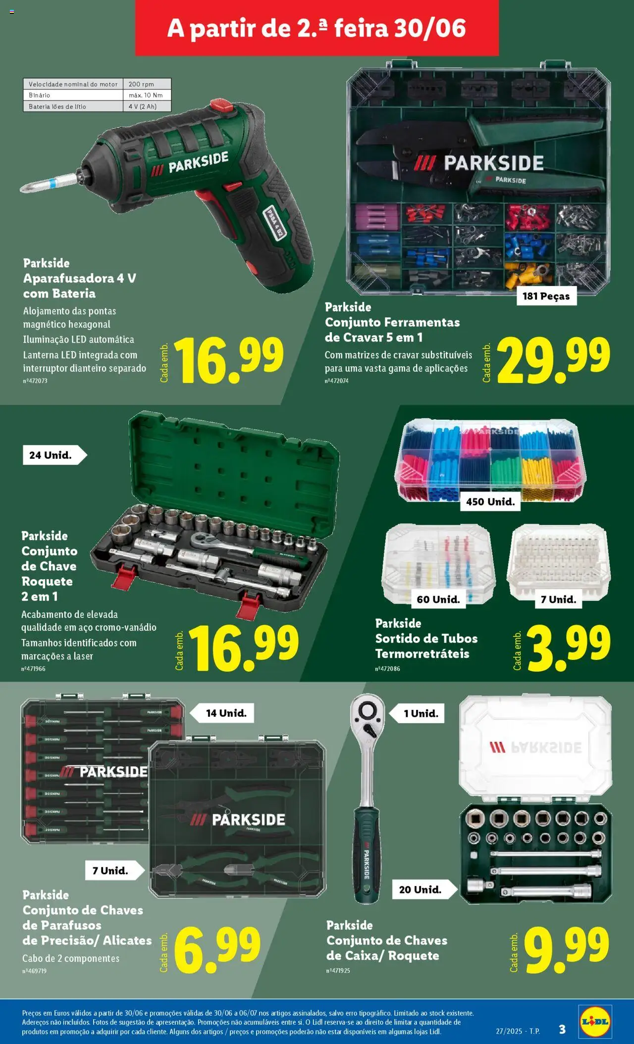 Lidl Novidades │ válido de 30.06.2025 | Página: 3 | Produtos: Interruptor, Ferramentas, Lanterna, Bateria