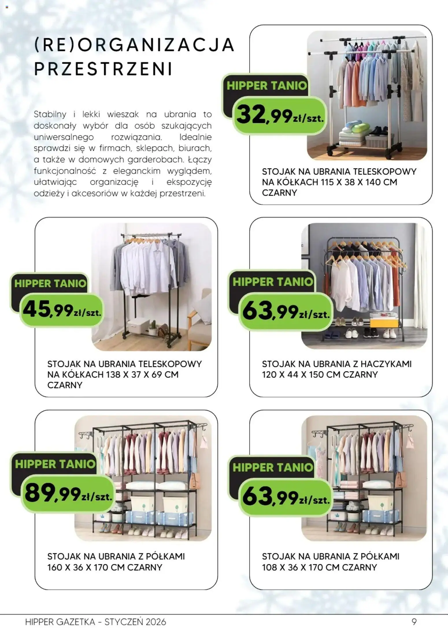 Hipper Gazetka od 10.01.2026 | Strona: 9 | Produkty: Ubrania, Wieszak, Wieszak na ubrania