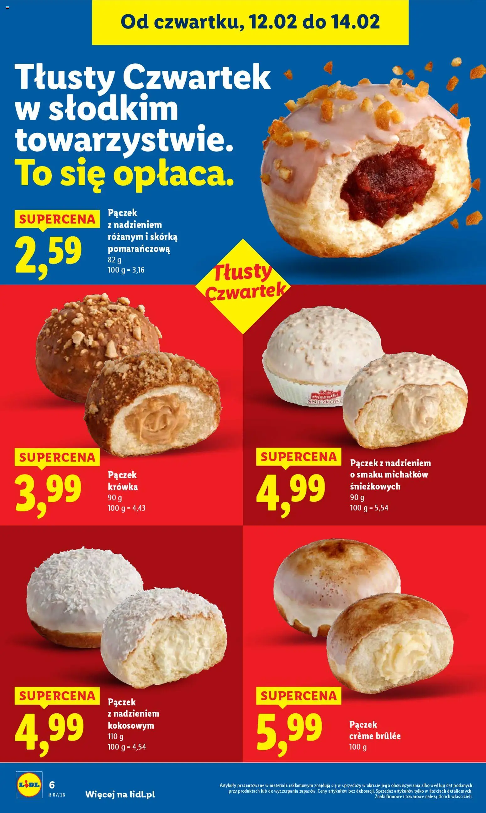 Lidl Gazetka od 12.02.2026 | Strona: 6 | Produkty: Skórka pomarańczowa, Krowka, Donut