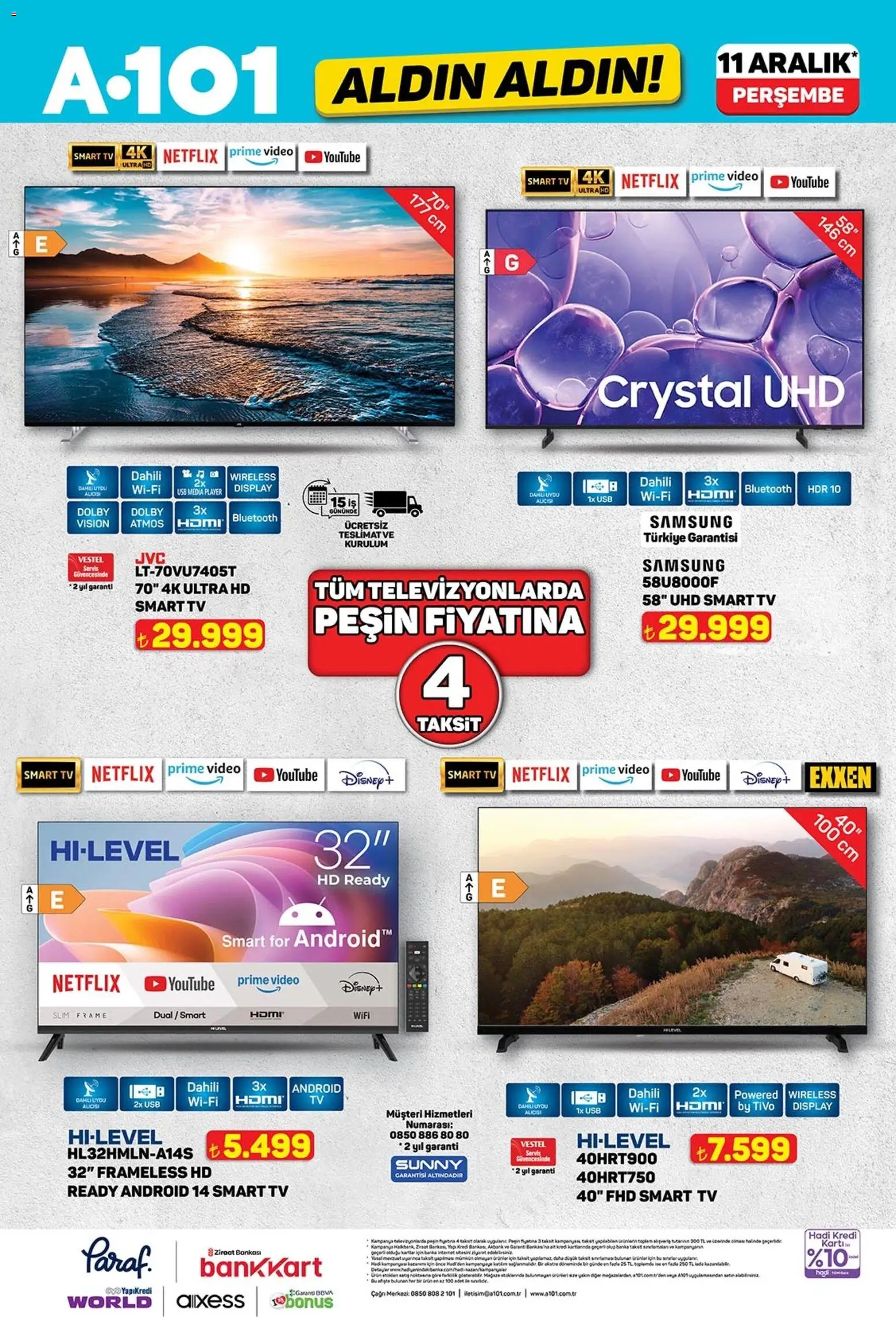 A101 Katalog Aldın Aldın - 11.12.2025 tarihinden itibaren geçerlidir | Sayfa: 5 | Ürünler: TV, Video, Uydu, USB