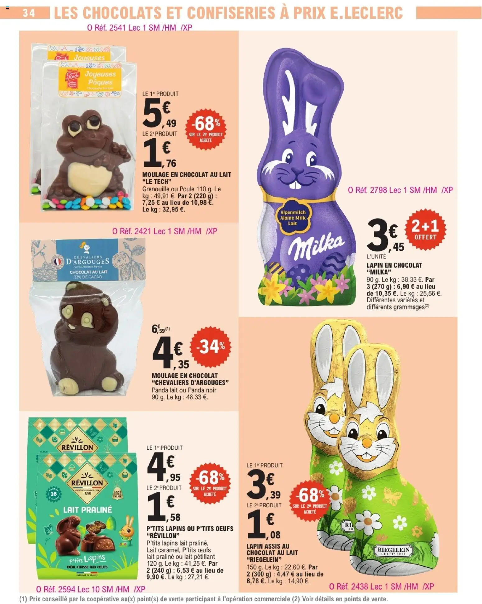 {H1} | Page: 34 | Produits: Lapin, Lait, Œufs, Chocolat