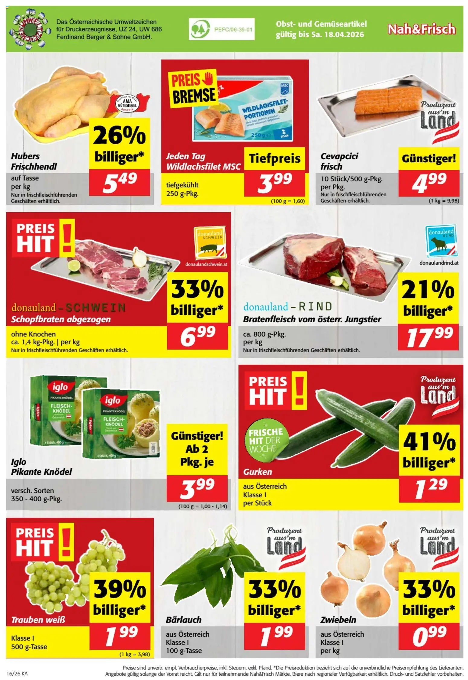 Nah und Frisch Flugblatt gültig ab 15.04.2026 | Seite: 7 | Produkte: Gurken, Zwiebeln, Obst