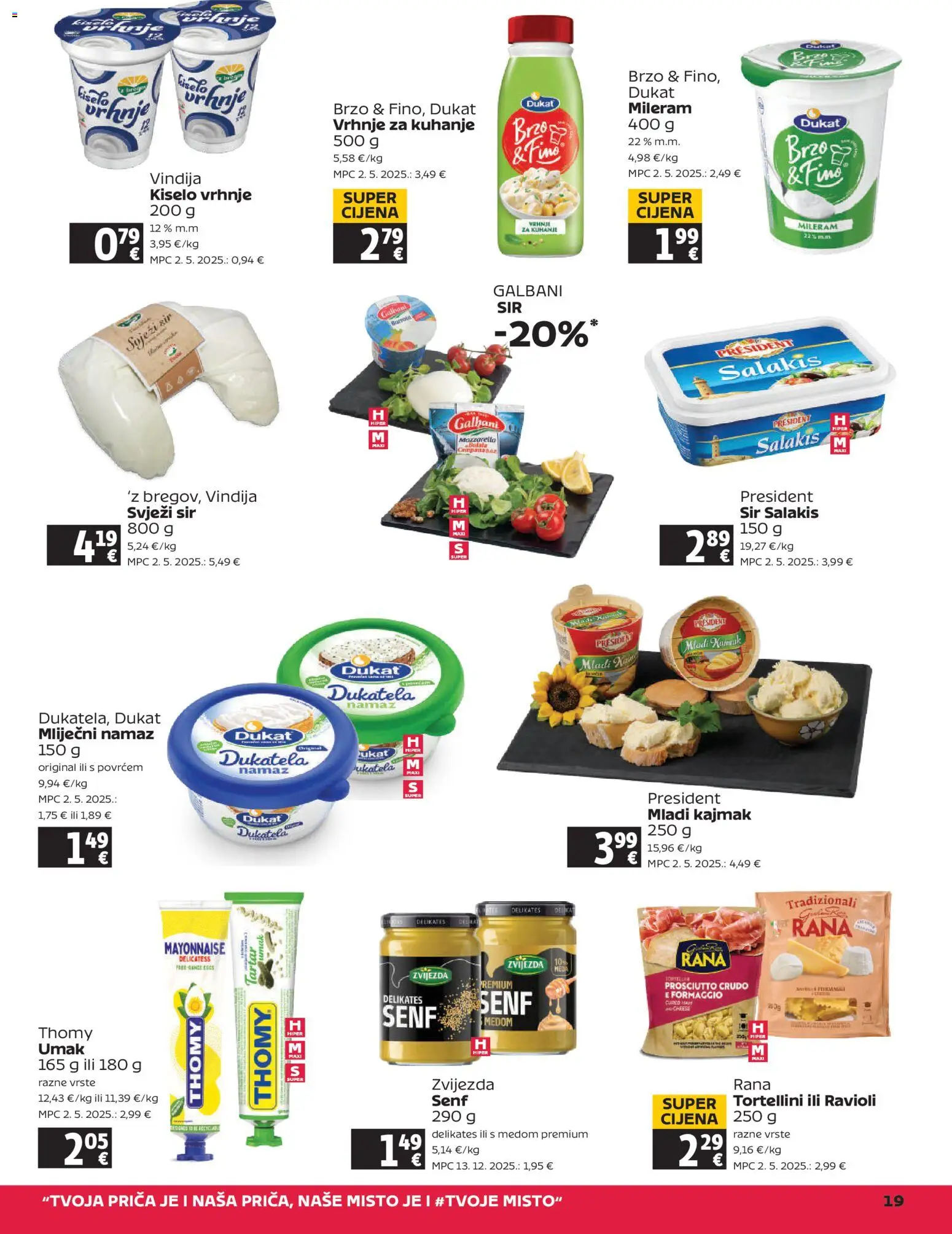 Tommy katalog | vrijedi od 05.02.2026 | Stranica: 19 | Proizvodi: Vindija, Mliječni namaz, Tortellini, Senf