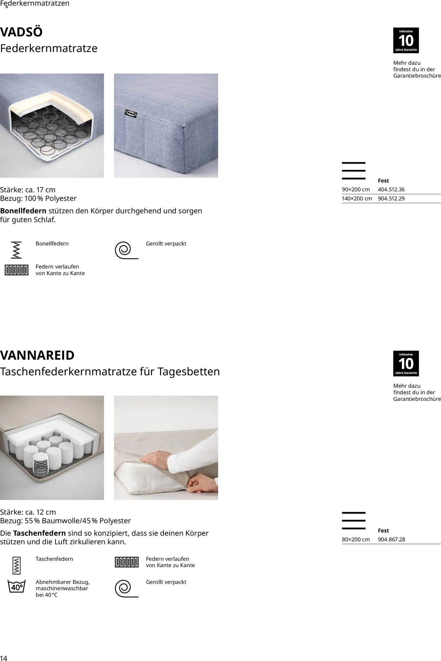Ikea Prospekt  Schlafkomfort	 – gültig ab 30.09.2025 | Seite: 14