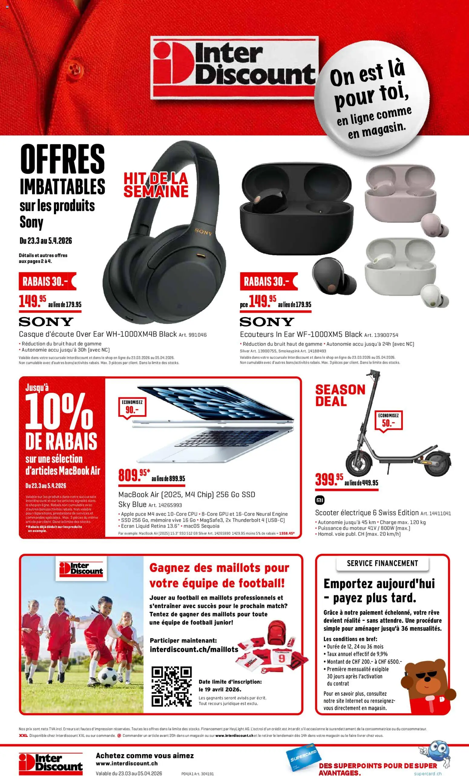Interdiscount aktionen FR – gültig ab 23.03.2026 | Seite: 24 | Produkte: Scooter, Apple, Macbook, Sony