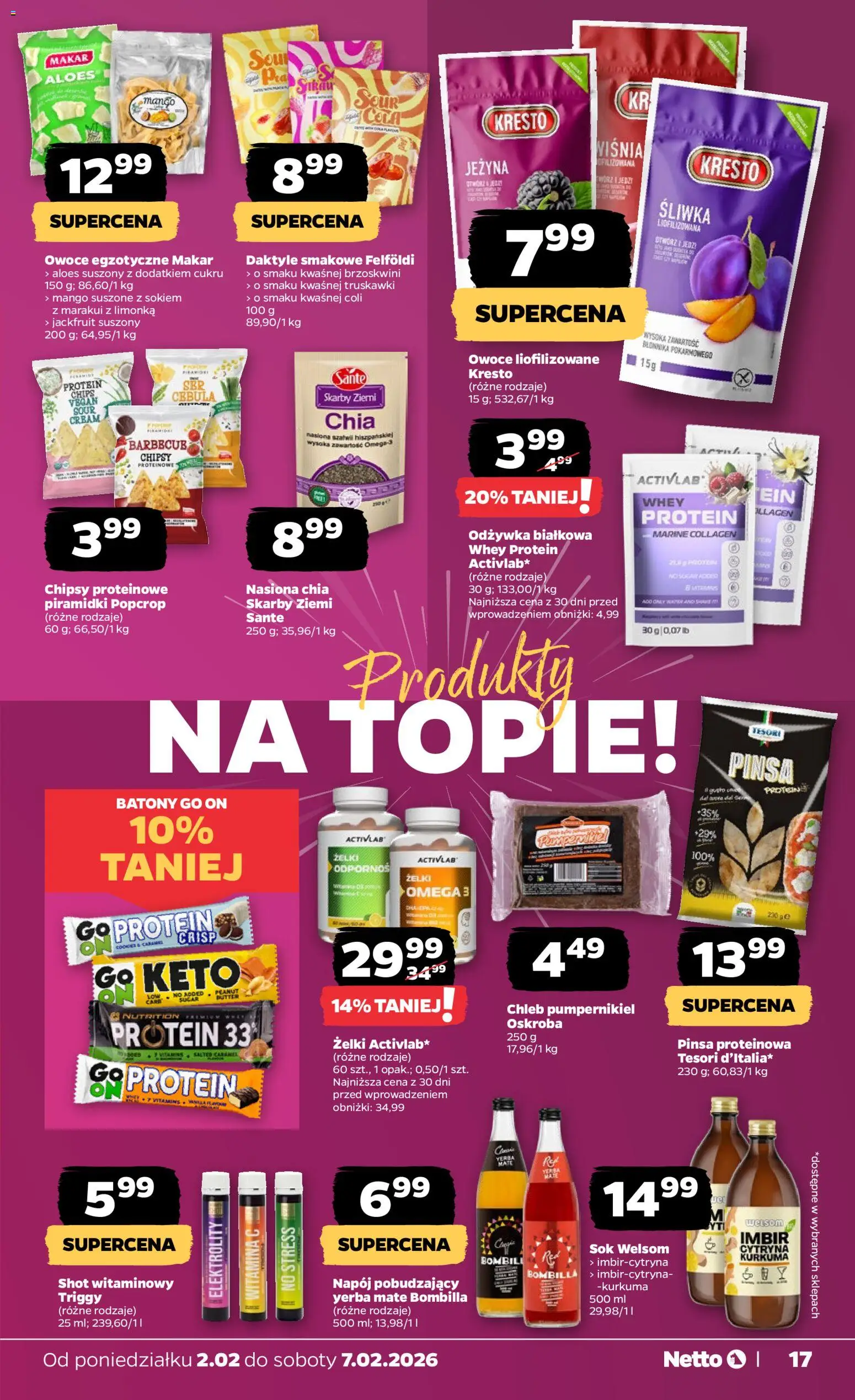 Netto gazetka - Spożywcza od 02.02.2026 | Strona: 17 | Produkty: Cytryna, Żelki, Owoce, Yerba mate