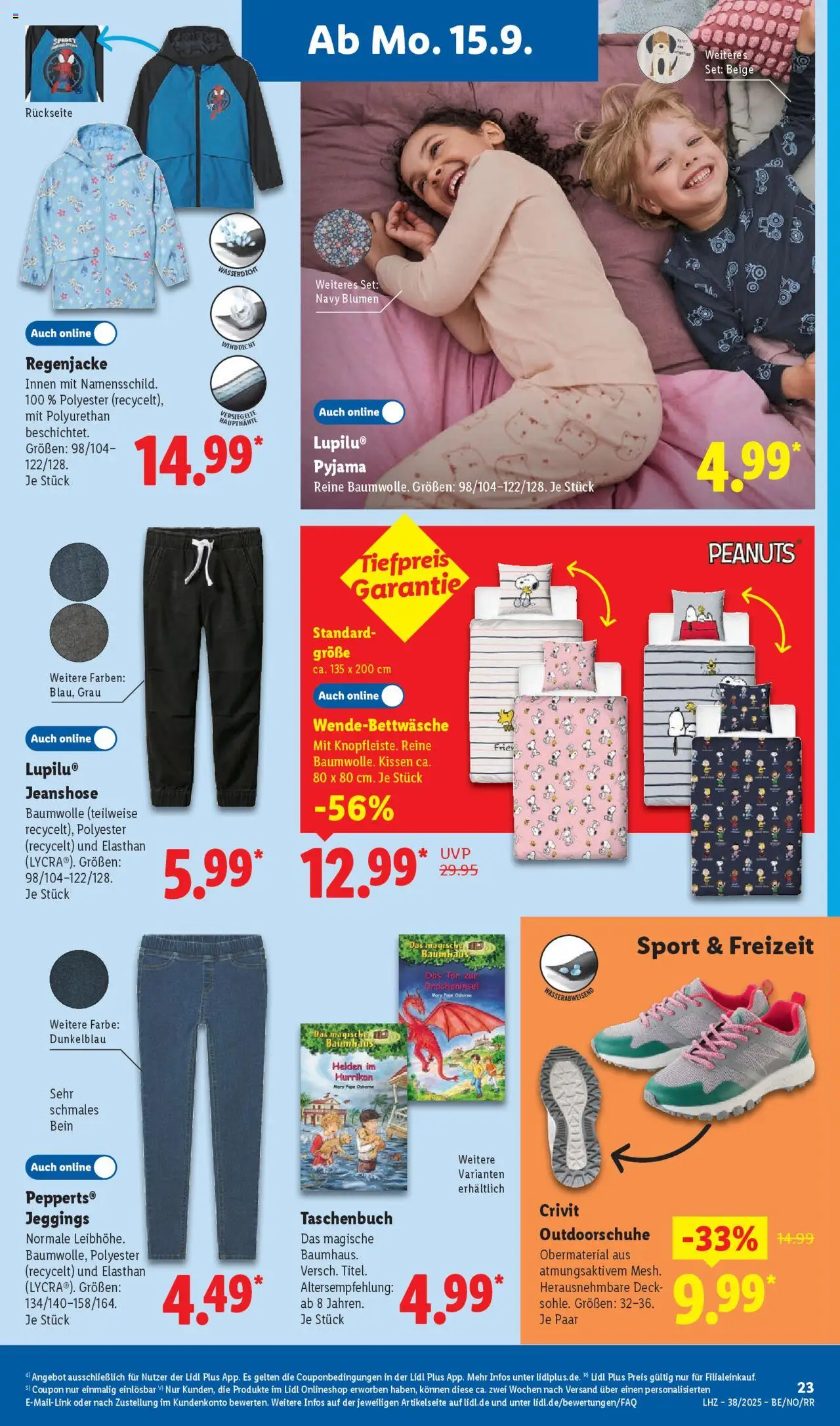 Lidl Prospekt Zossen – gültig ab 15.09.2025 | Seite: 37 | Produkte: Regenjacke, Osborne, Blumen, Pyjama