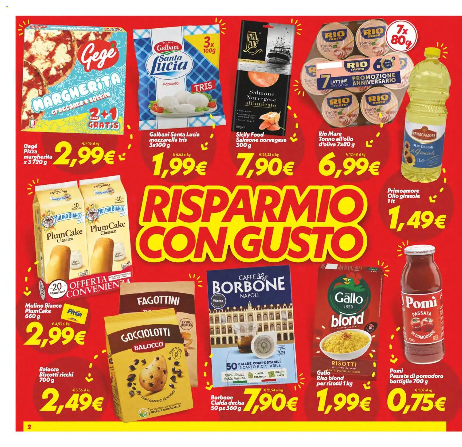 Volantino SuperConveniente del 25.11.2025 | Pagina: 2 | Prodotti: Pizza, Passata di pomodoro, Plumcake, Bottiglia