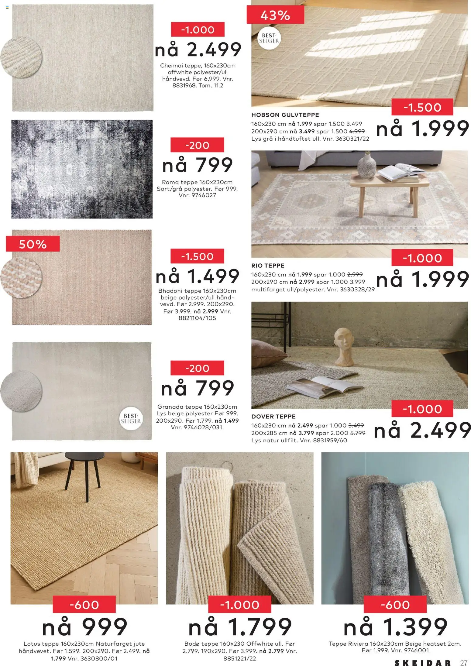 {H1} | Side: 27 | Produkter: Lys, Sparris, Teppe