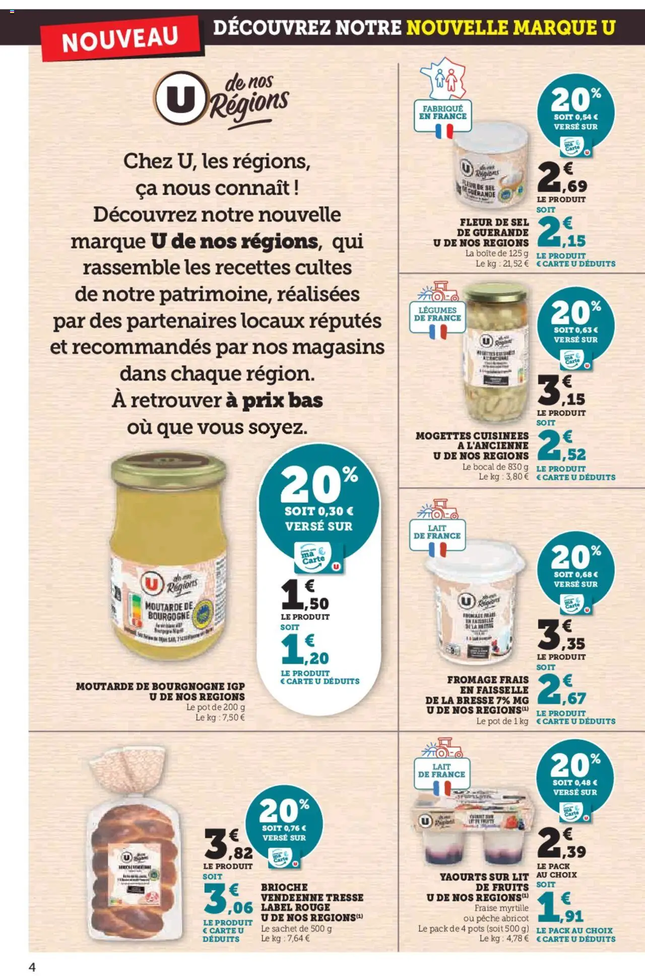  | Page: 4 | Produits: Yaourts, Fraise, Pêche, Lait