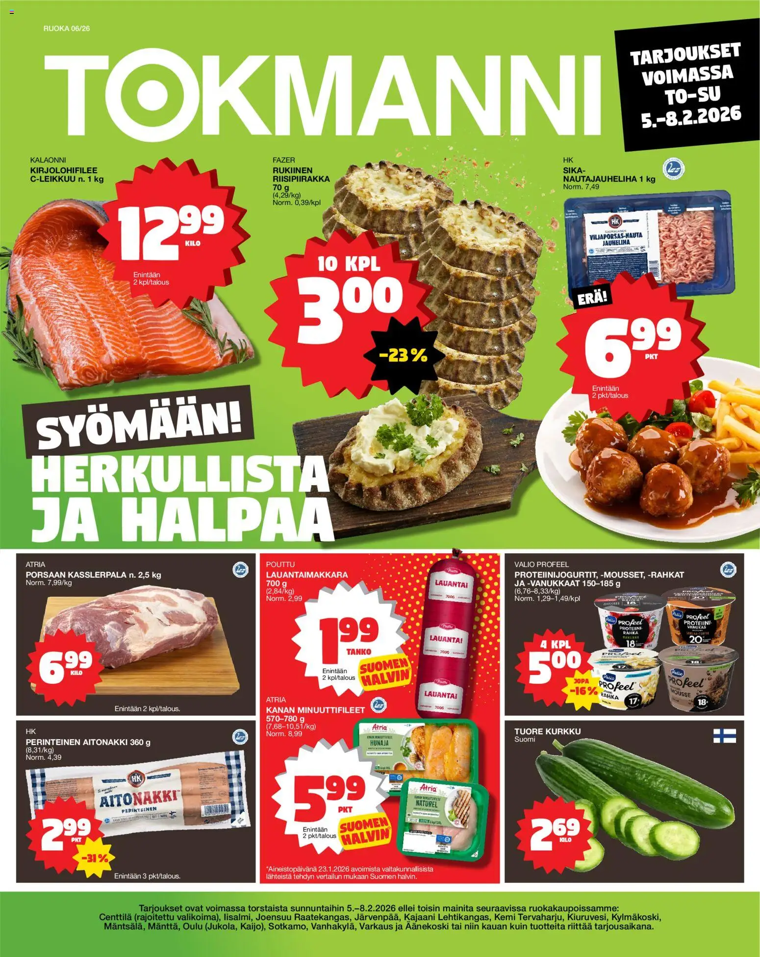 Tokmanni Ruokatarjoukset – voimassa 05.02.2026 alkaen | Sivu: 1
