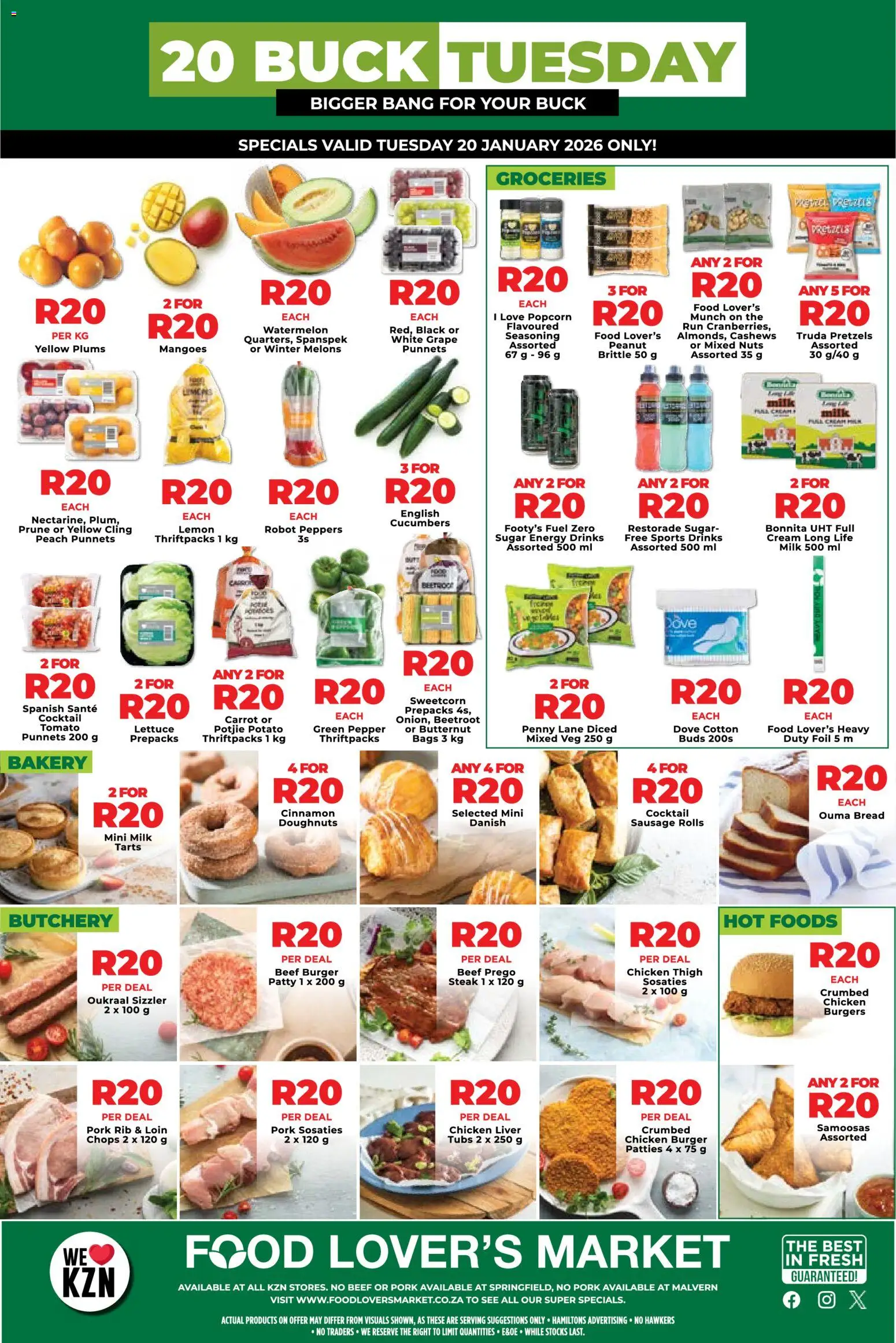 New Food Lover's Market catalogue – valid from 20.01.2026 | Page: 1 | Products: Melons, Cucumbers, Sugar, Lemon