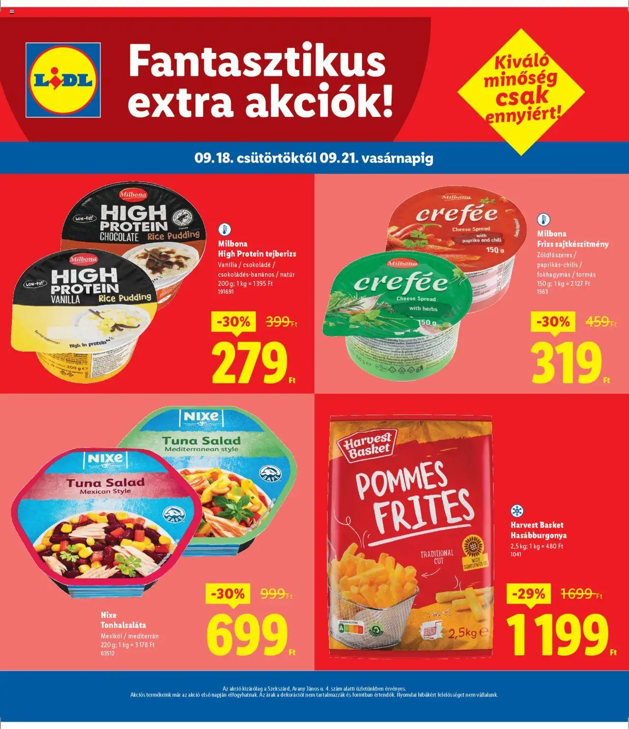 Lidl akciós ujság - amely érvényes a következő dátumtól: 18.09.2025 | Oldal: 4 | Termékek: Chili, Tonhalsaláta, Protein, Csokoládé