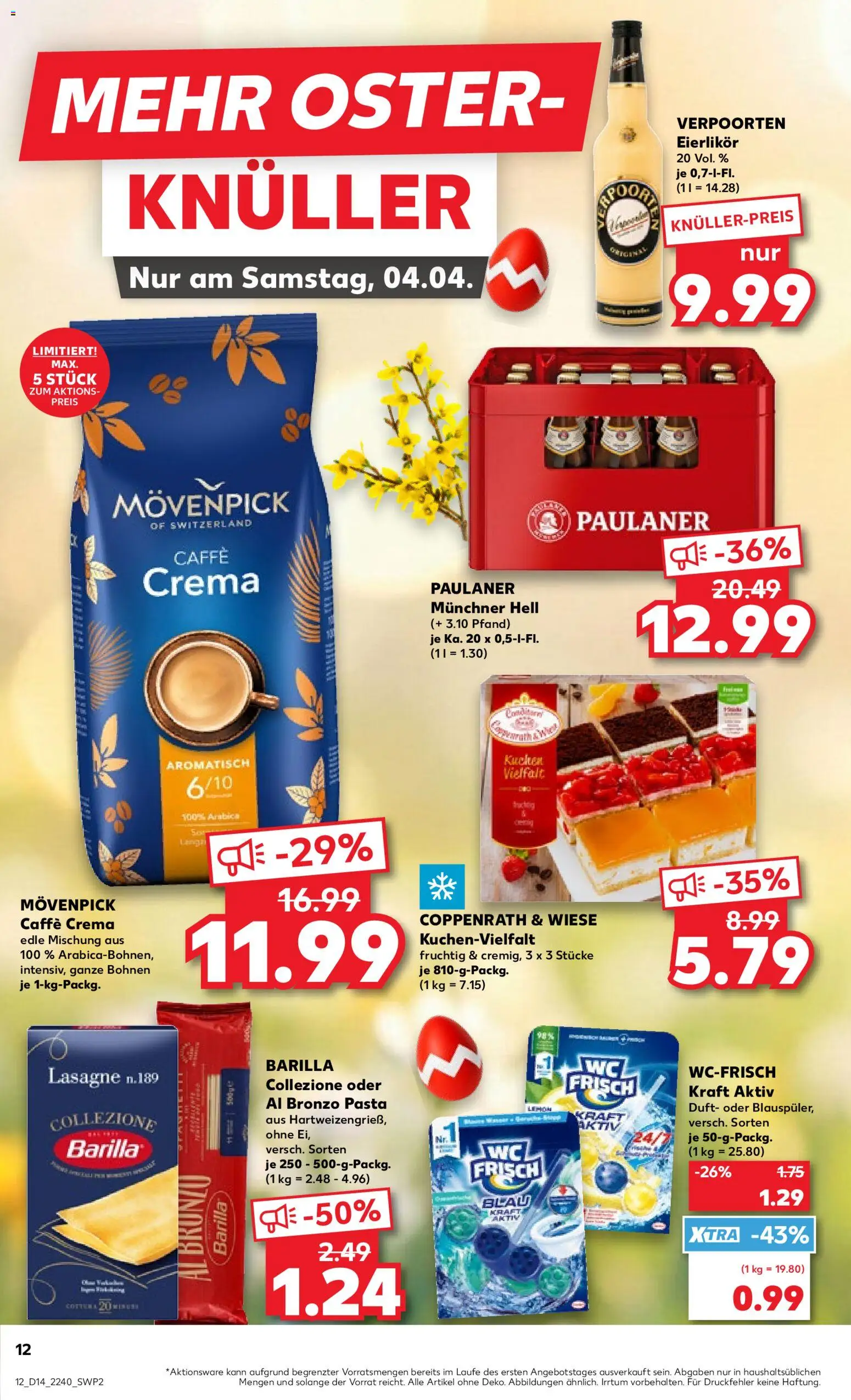 Kaufland Prospekt Stuttgart	 – gültig ab 02.04.2026 | Seite: 12 | Produkte: Barilla, Wc frisch, Kuchen, Paulaner