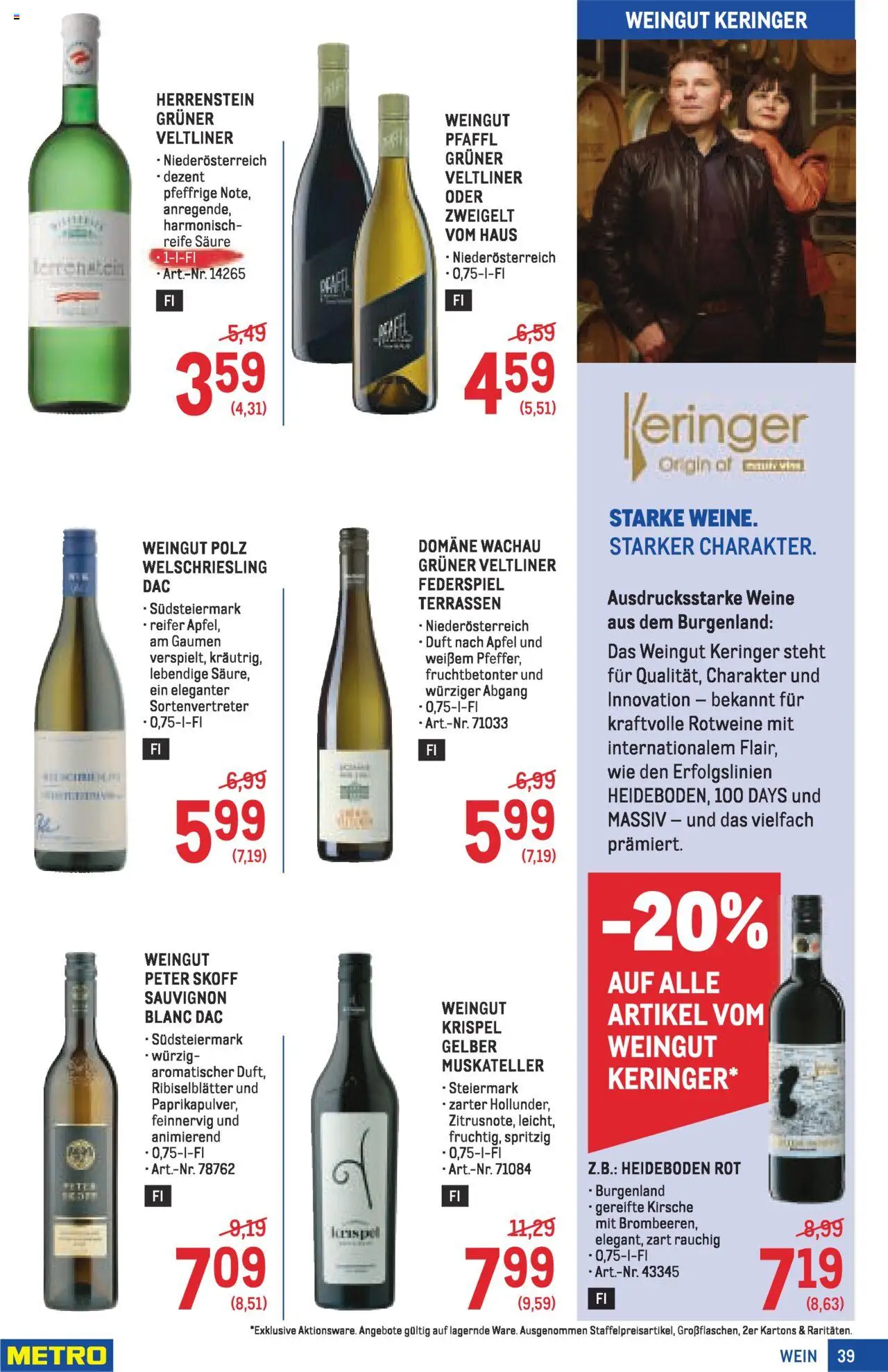 Metro angebote Profi gültig ab 02.10.2025 | Seite: 39 | Produkte: Duft, Wein, Äpfel