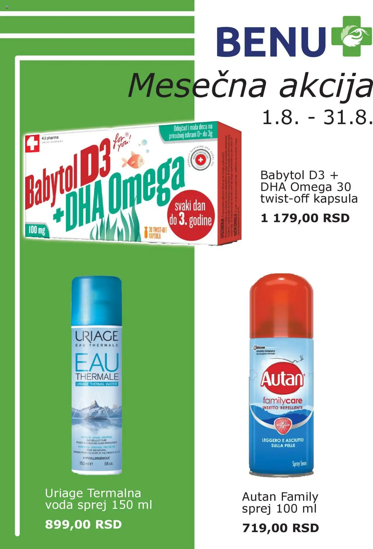 BENU katalog - važi od 01.08.2025 | Strana: 1 | Proizvode: Voda