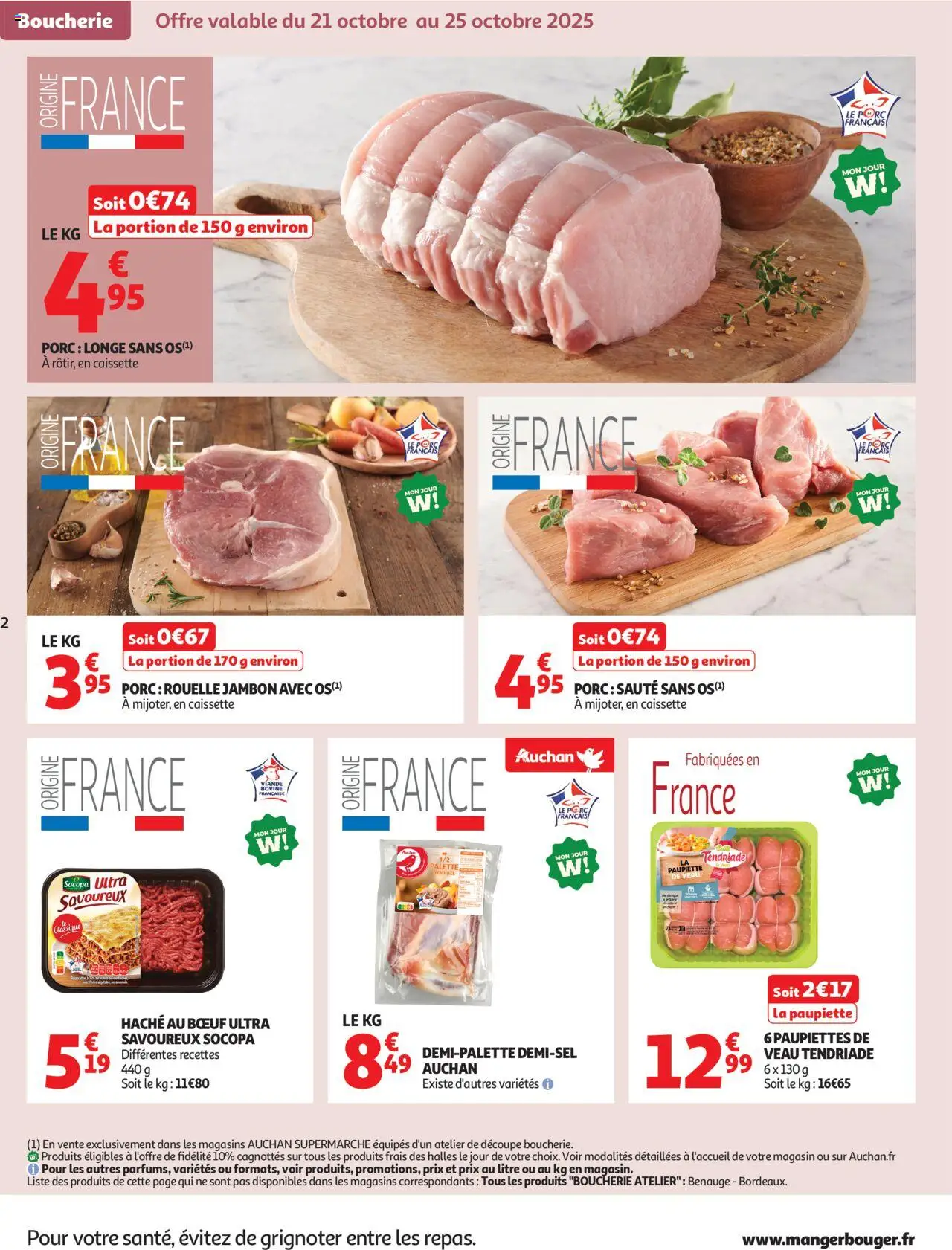 {H1} | Page: 2 | Produits: Jambon, Viande, Porc, Viande bovine