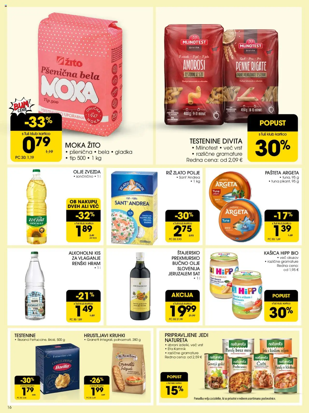 Tuš katalog │ velja od 18.06.2025 | Stran: 16 | Izdelki: Rezanci, Moka, Tuna, Kis