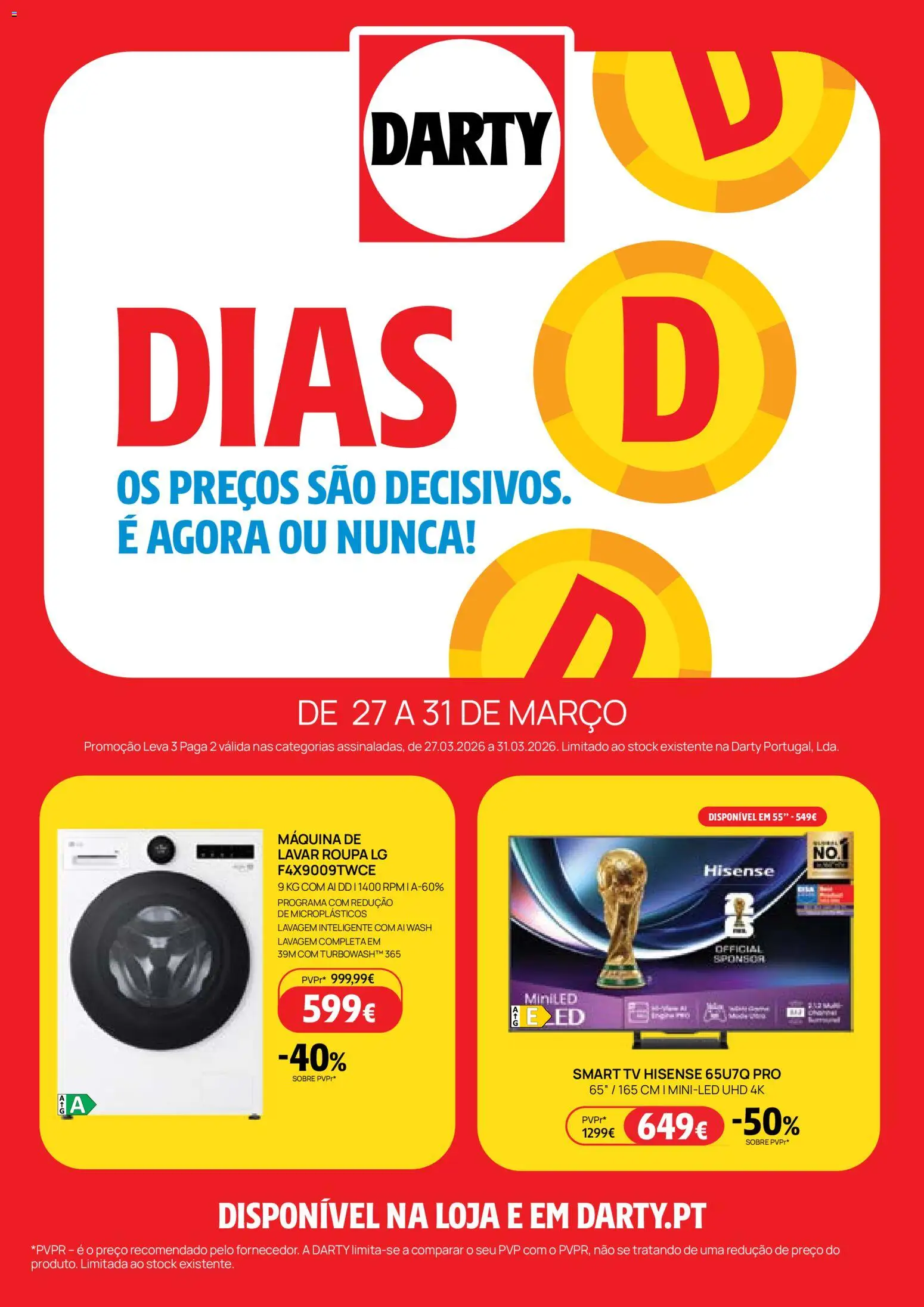 Darty folheto │ válido de 27.03.2026 | Página: 1 | Produtos: Máquina de lavar