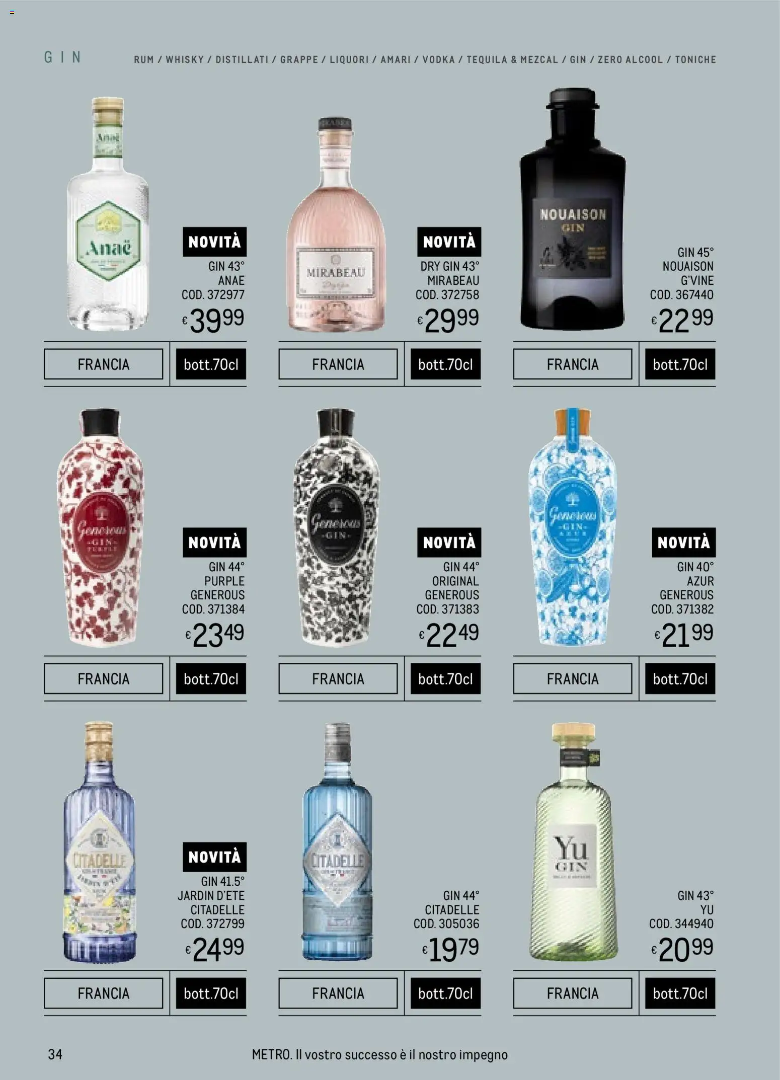 Volantino Metro del 06.11.2025 | Pagina: 34 | Prodotti: Gin, Vodka, Rum, Tequila