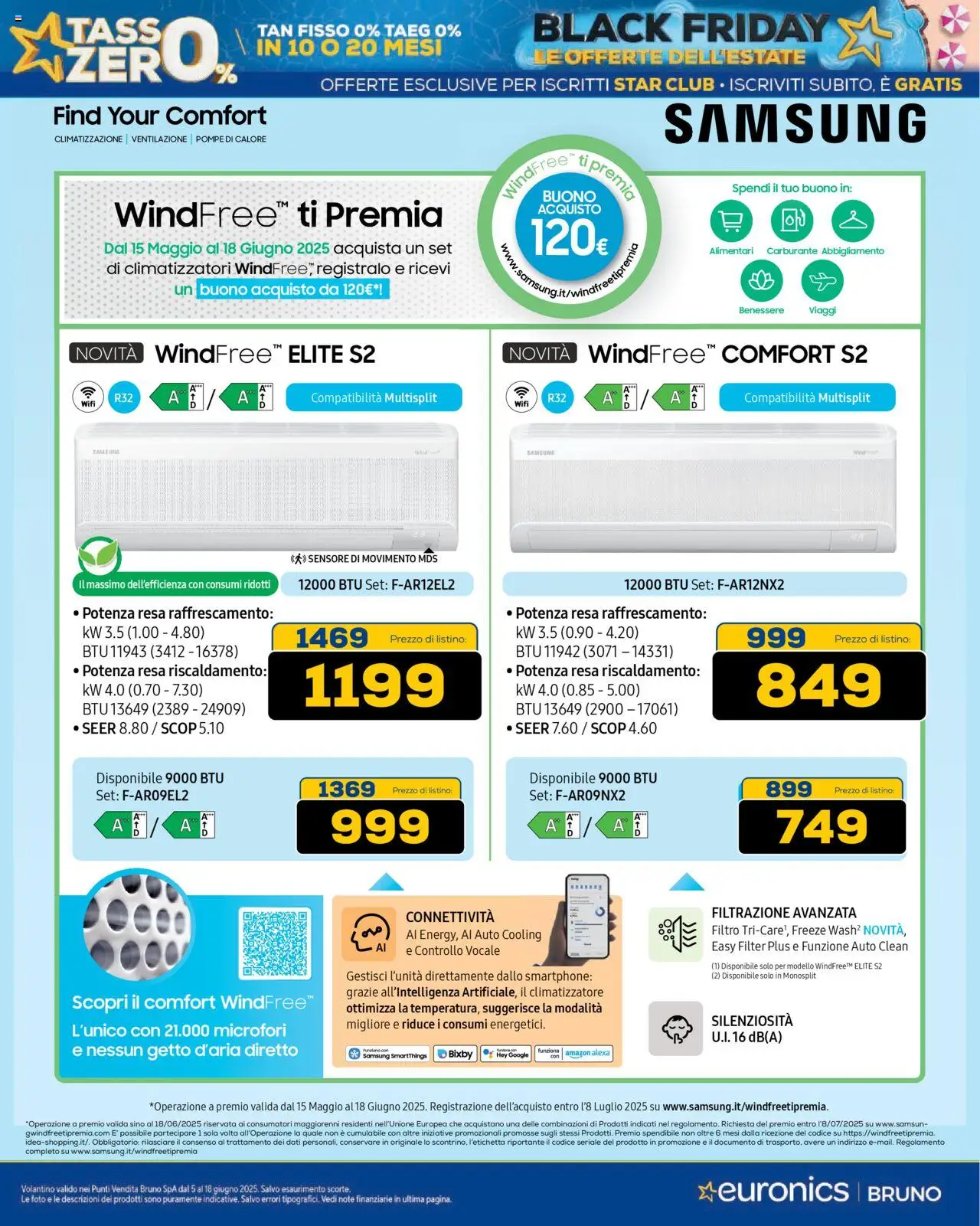 Volantino Euronics del 05.06.2025 | Pagina: 24 | Prodotti: Climatizzatore, Smartphone, Samsung