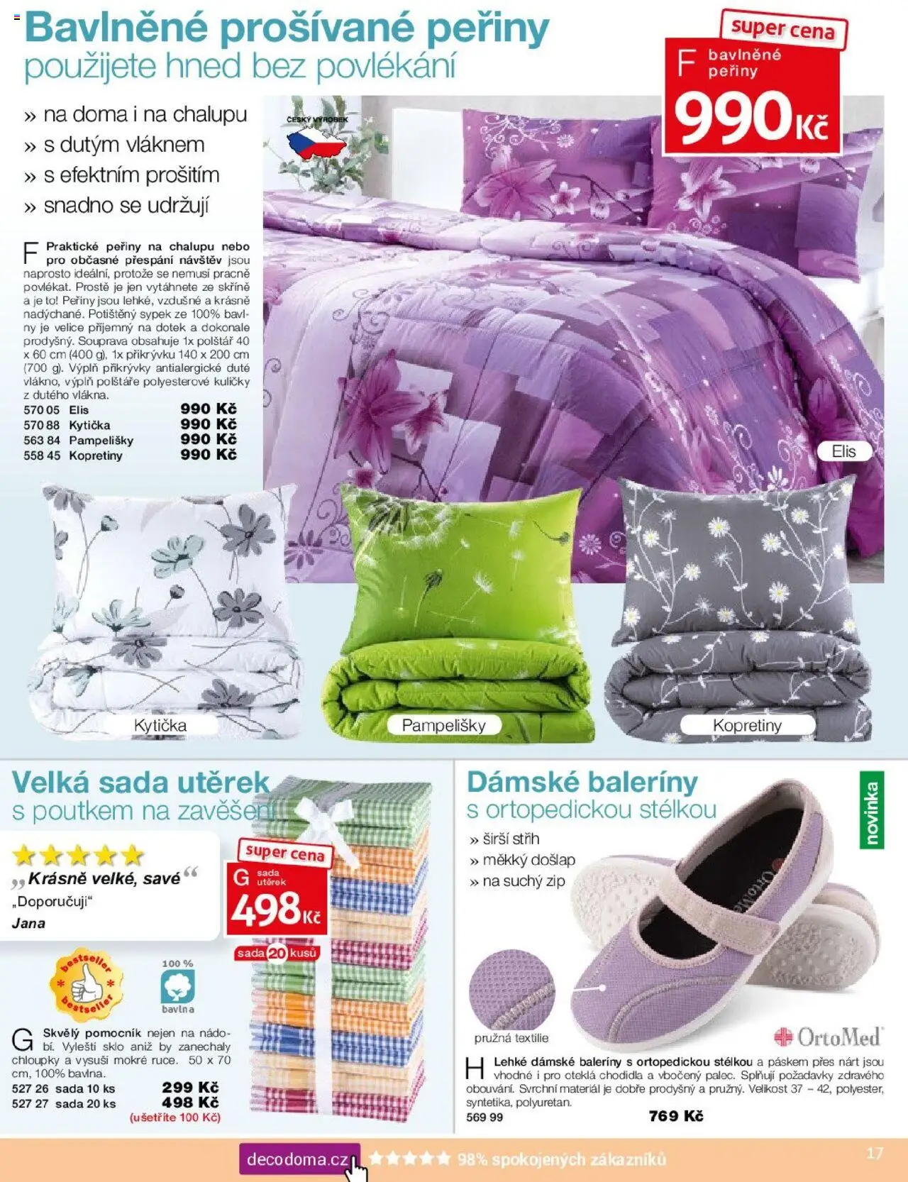 Decodoma katalog Léto 2025 od 17.04.2025 | Strana: 17 | Produkty: Polštáře, Baleríny, Peřiny, Polštář