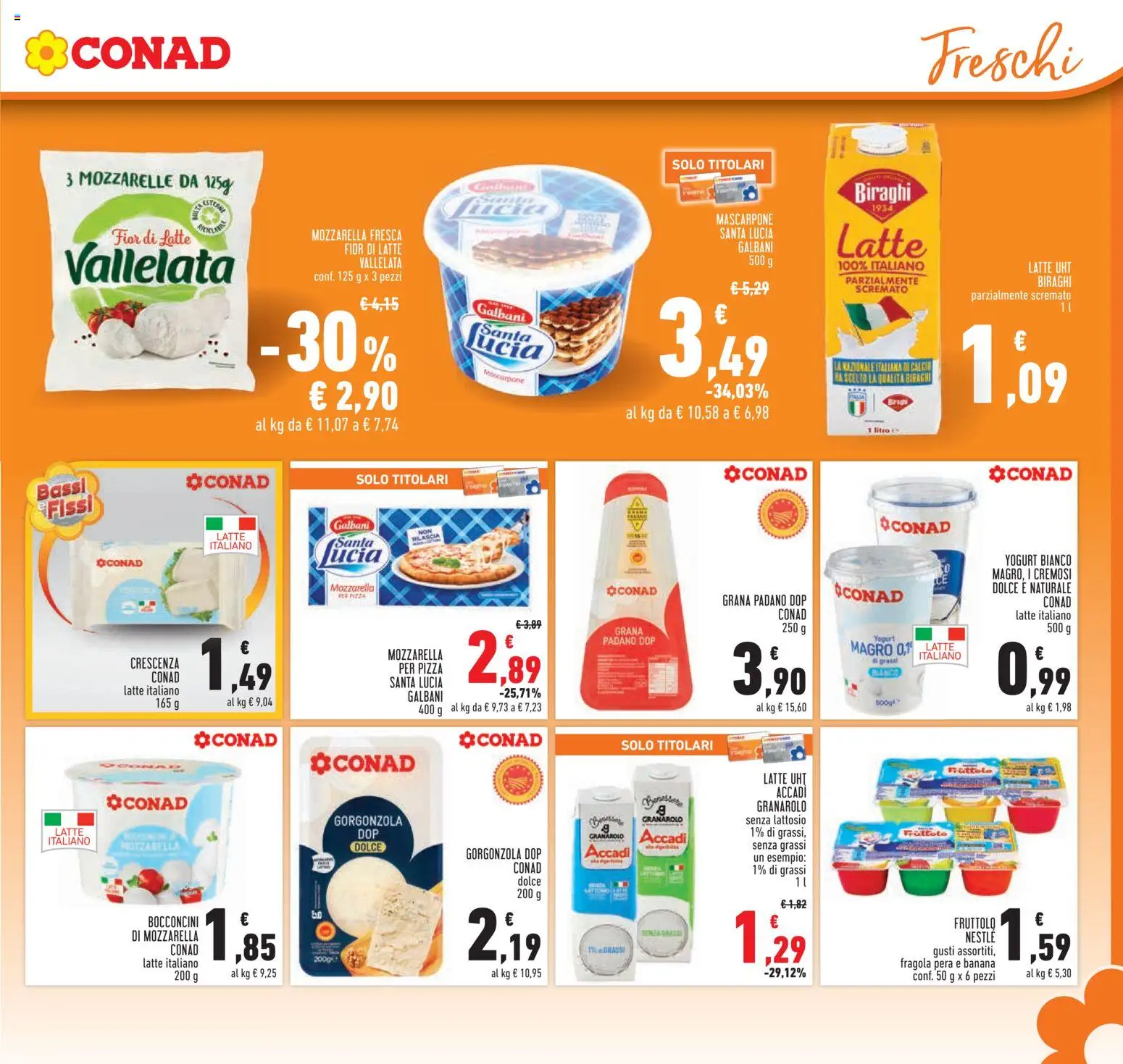 Volantino Conad del 15.01.2026 | Pagina: 13 | Prodotti: Mozzarella, Pera, Grana Padano, Gorgonzola