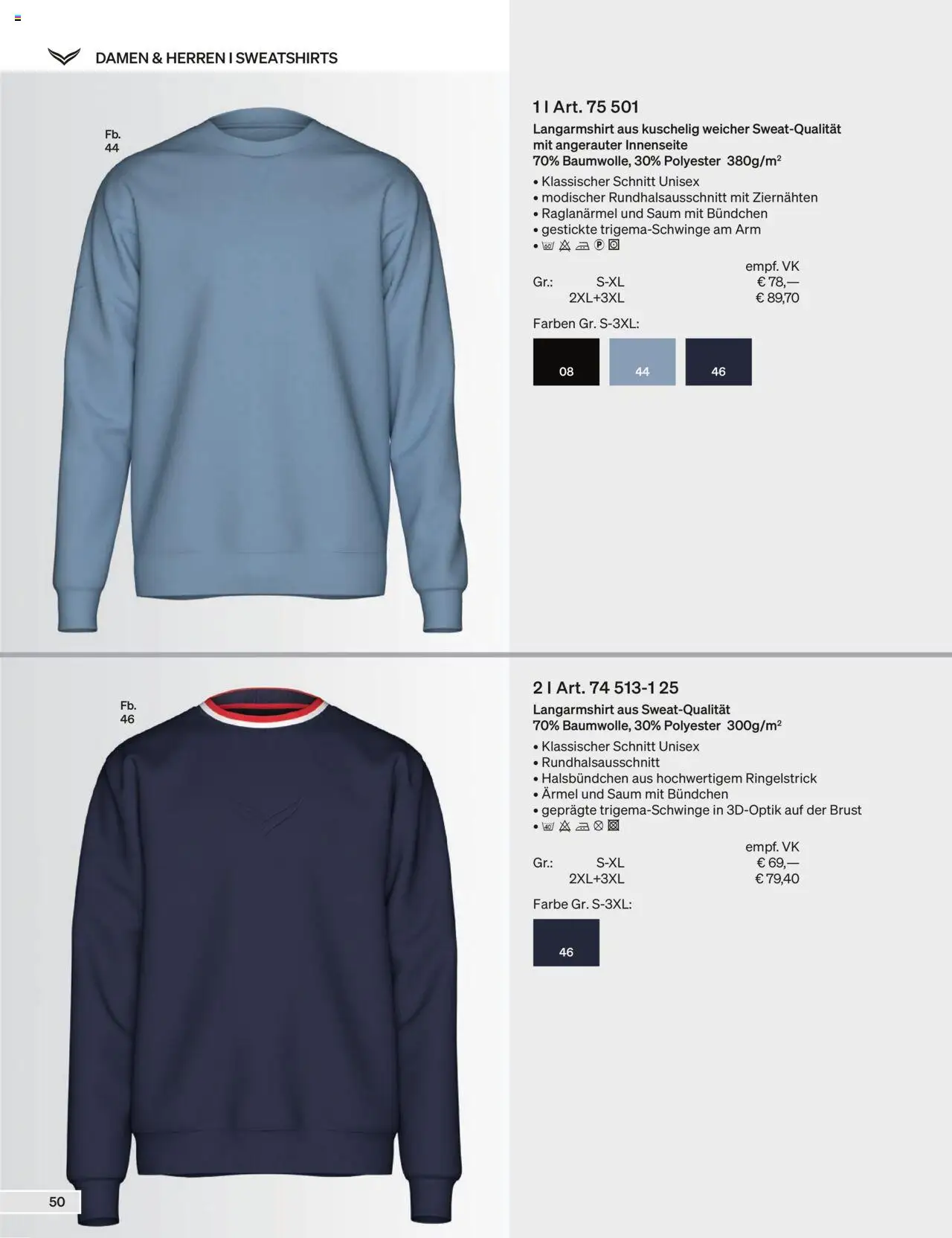 Trigema Prospekt 	 - gültig ab dem 01.09.2025 | Seite: 50 | Produkte: Langarmshirt