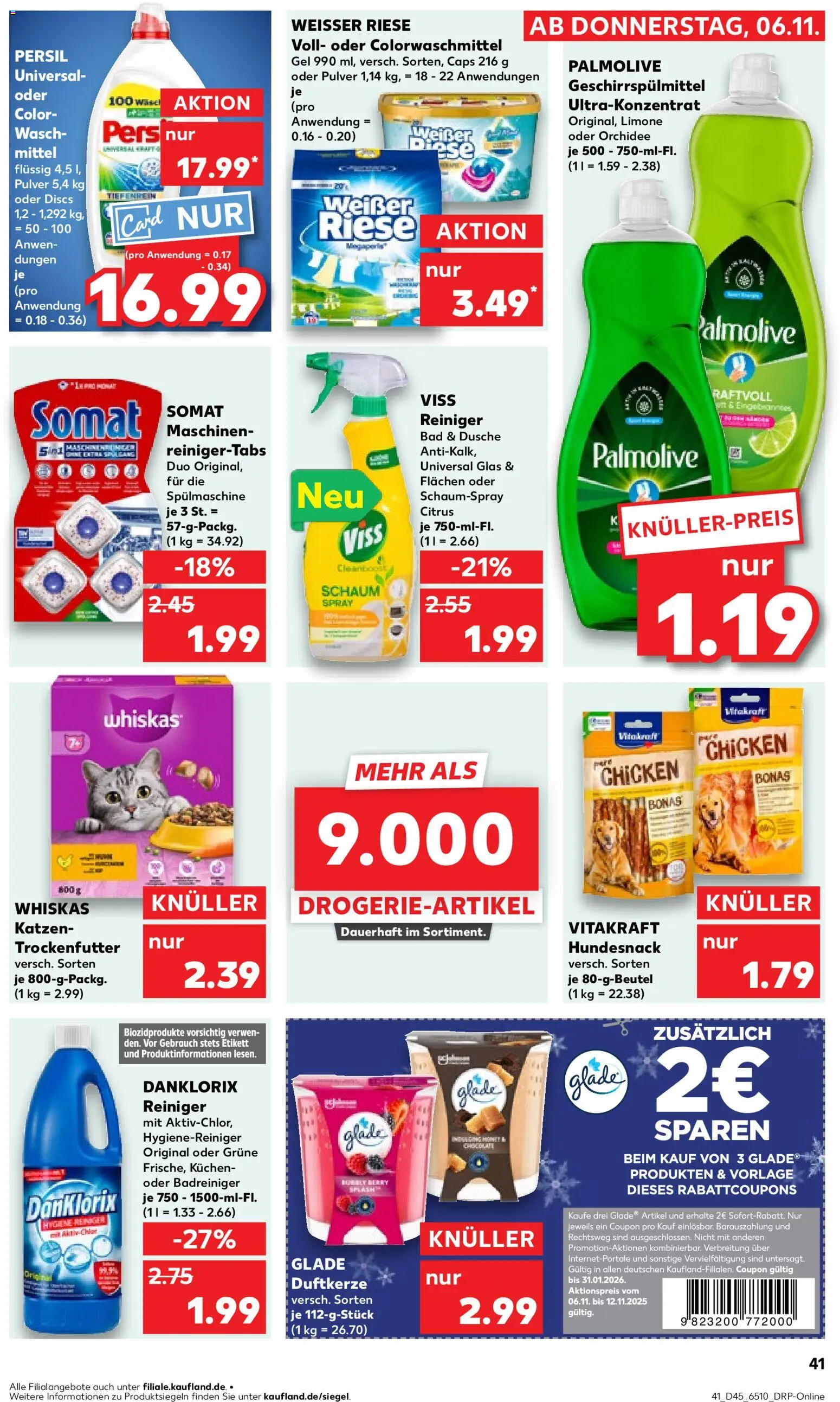 Kaufland prospekt Köln	 – gültig ab 06.11.2025 | Seite: 41 | Produkte: Bad, Dusche, Geschirrspülmittel, Persil