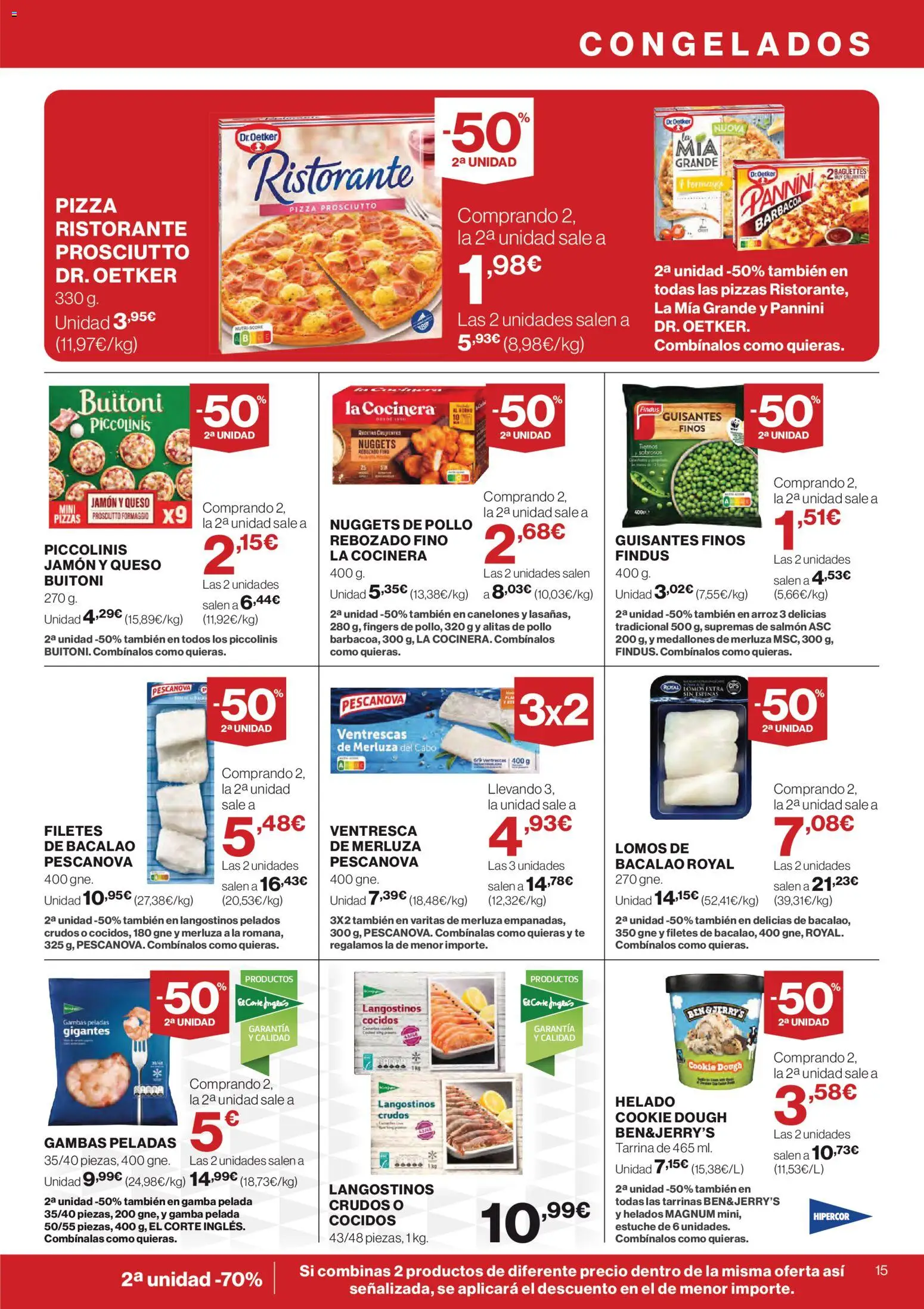 Hipercor catálogo │ válido desde el 12.03.2026 | Página: 15 | Productos: El horno, Helado, Horno, Canelones