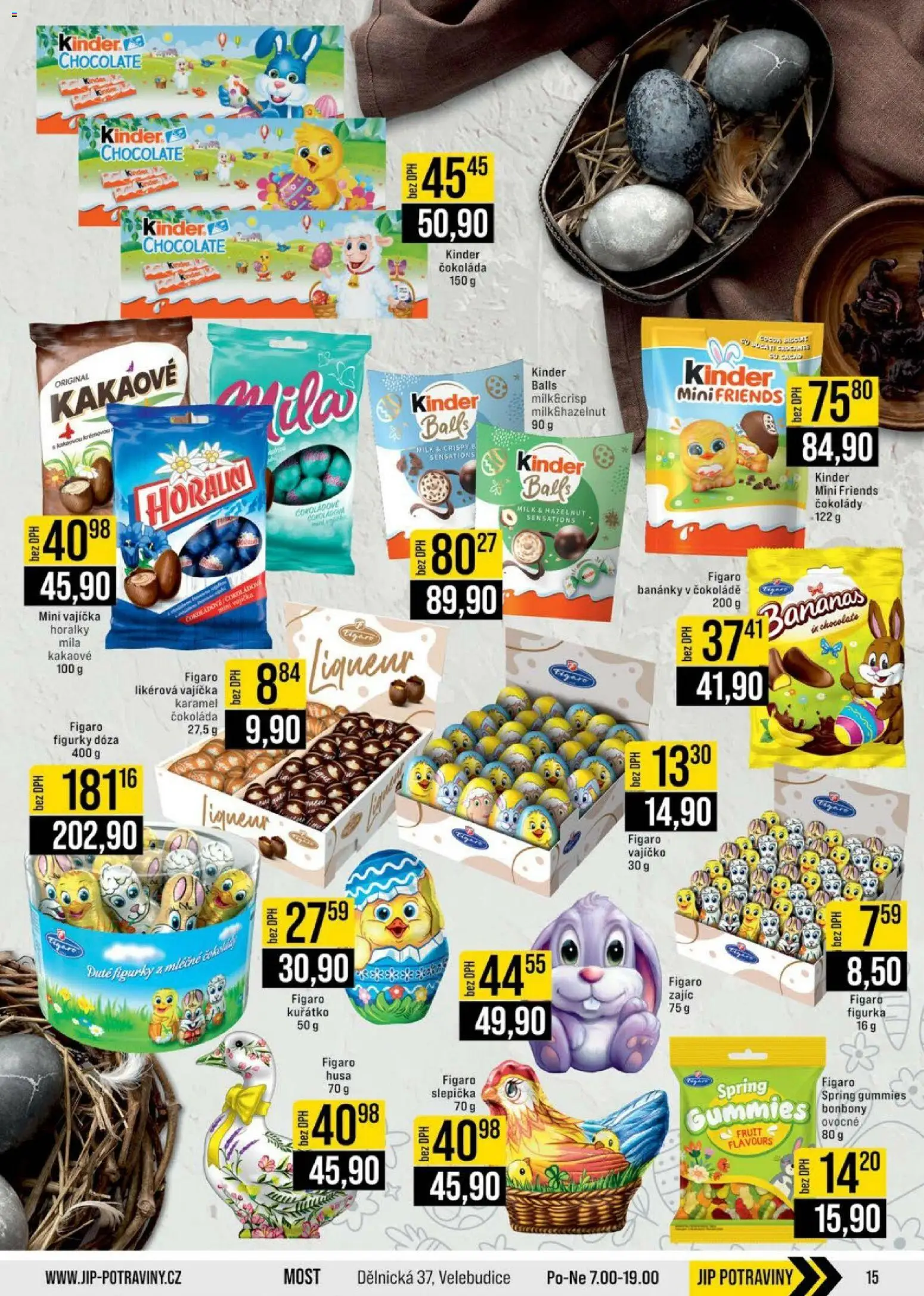 Jip leták - Cash & Carry od 04.03.2026 | Strana: 15 | Produkty: Mošt, Horalky, Mila, Kinder