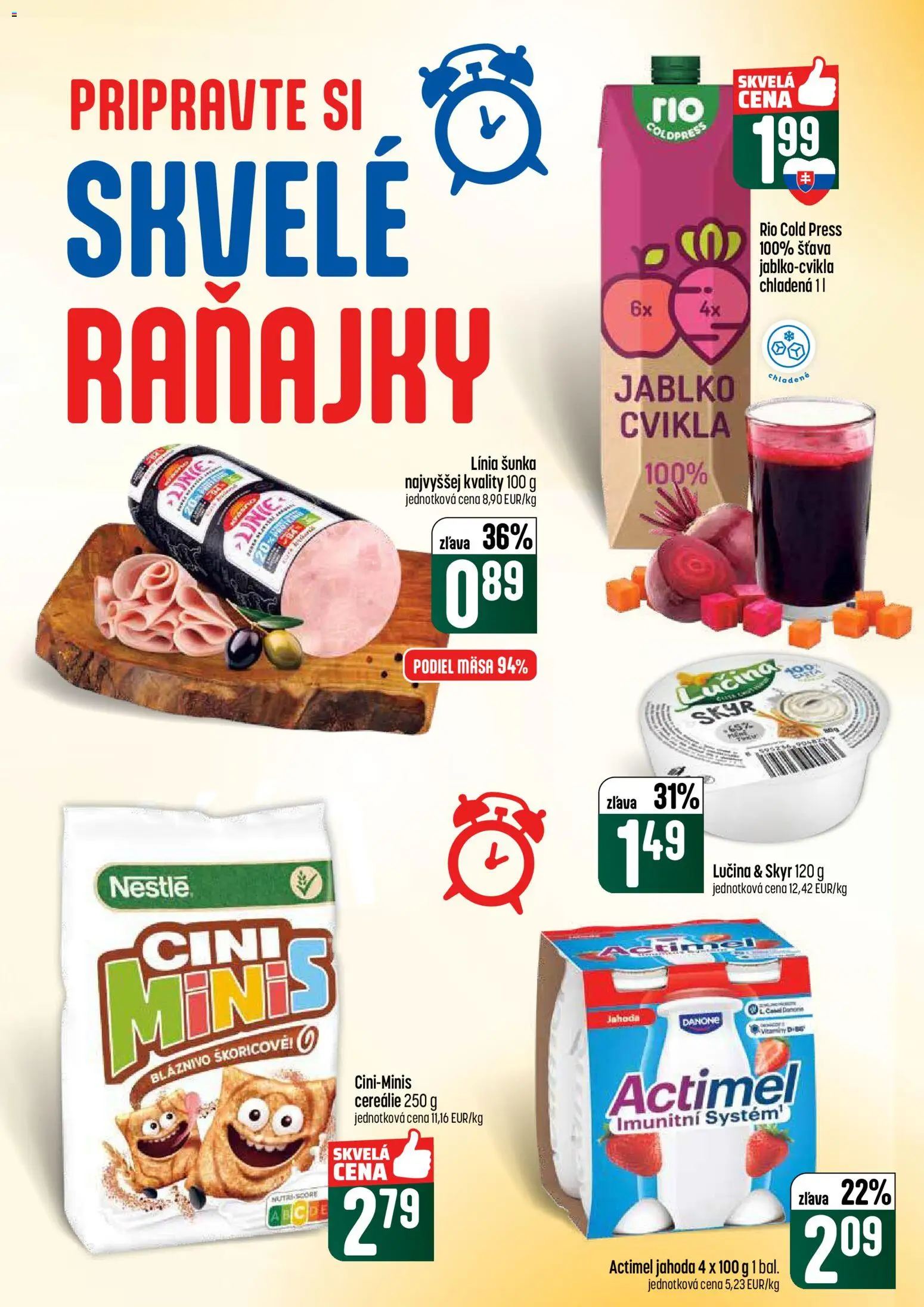 Nové COOP Jednota akcie – leták je platný od 05.03.2026 | Strana: 26 | Produkty: Šunka, Cereálie, Cvikla, Actimel