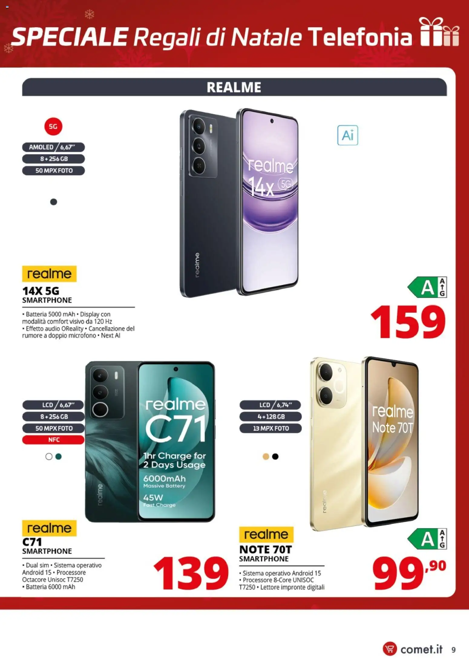 Volantino Comet del 04.12.2025 | Pagina: 9 | Prodotti: Smartphone, Audio, Batteria