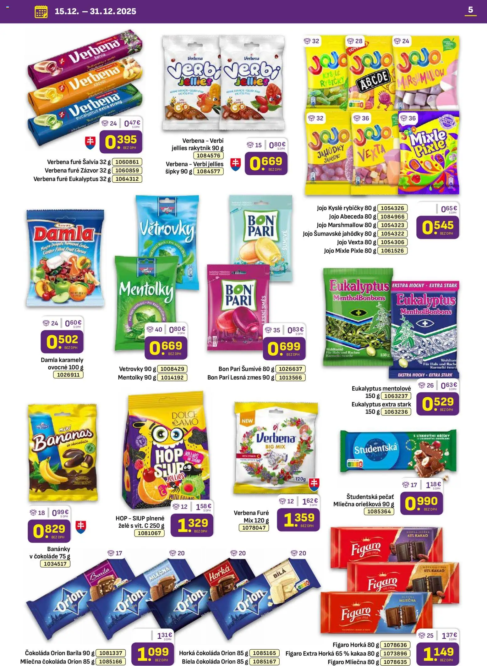 Nové Libex akcie – leták je platný od 15.12.2025 | Strana: 5 | Produkty: Zázvor, Čokoláda, Študentská pečať, Kakao