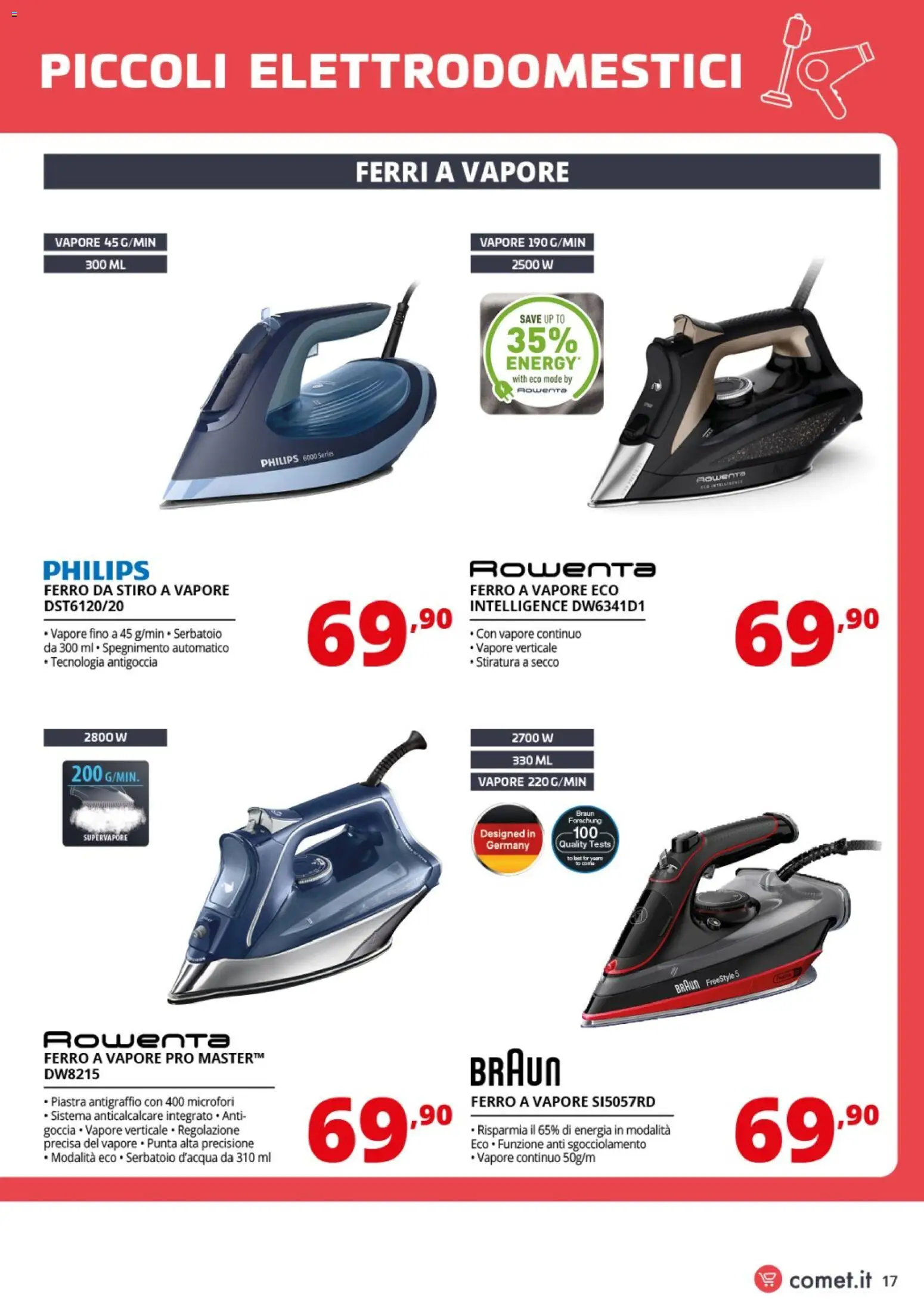 Volantino Comet del 06.03.2026 | Pagina: 17 | Prodotti: Ferro da stiro