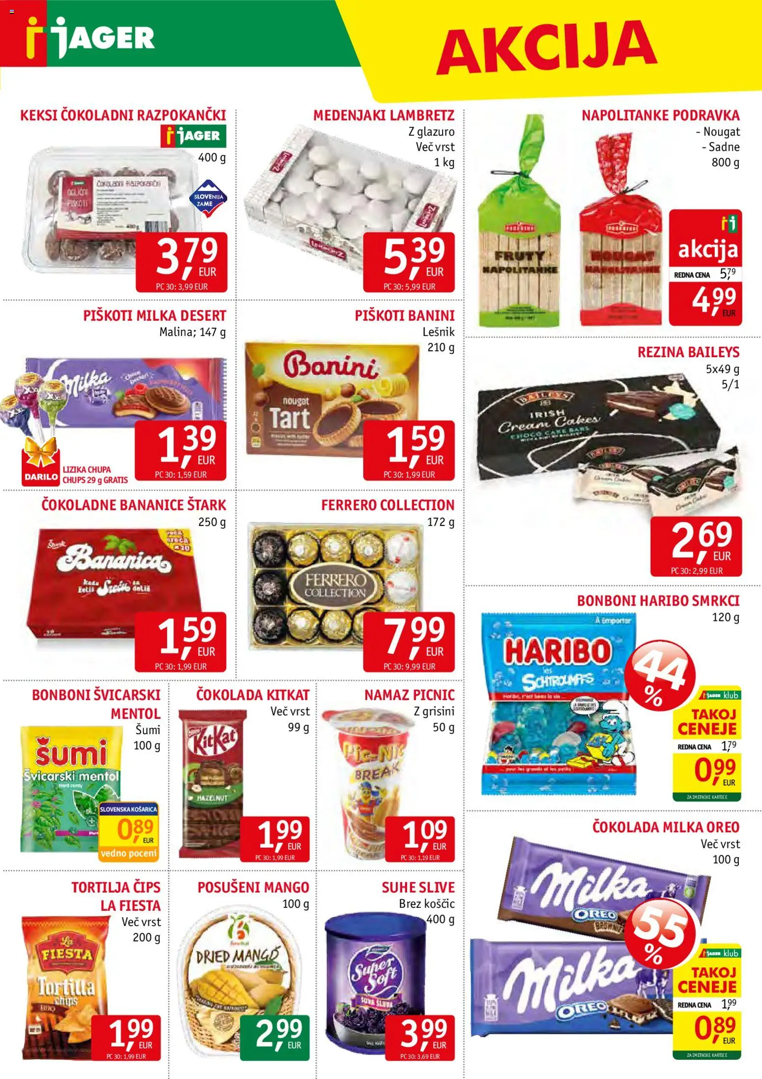 Novi Jager katalog ponudbe – veljaven od 29.10.2025 | Stran: 11 | Izdelki: Napolitanke, Keksi, Grisini, Suhe slive