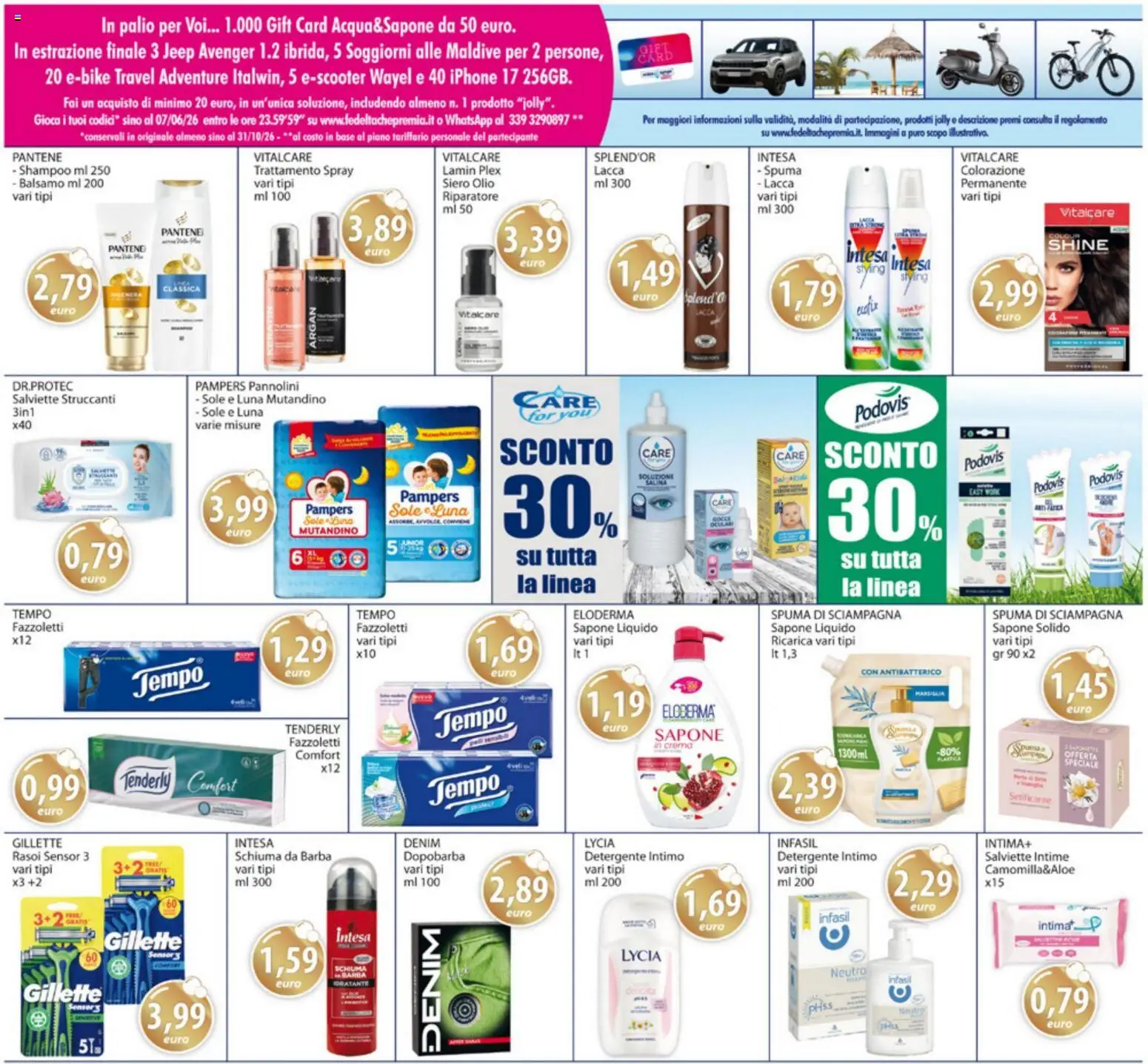 Volantino Acqua e Sapone del 07.04.2026 | Pagina: 15 | Prodotti: Shampoo, Pannolini, Lacca, Intimo