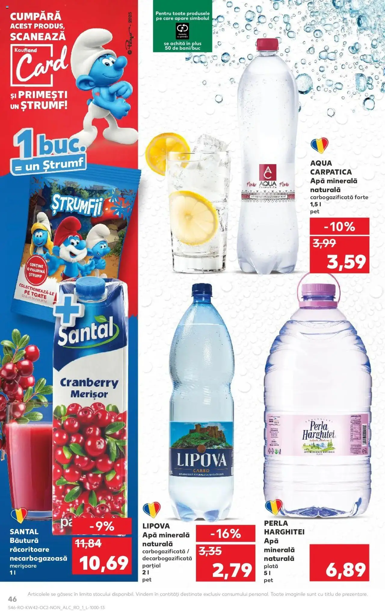 Noul catalog Kaufland – valabil de la 15.10.2025 | Pagină: 46 | Produse: Yazı tahtası kalemi, Apă, Çocuk sutyeni