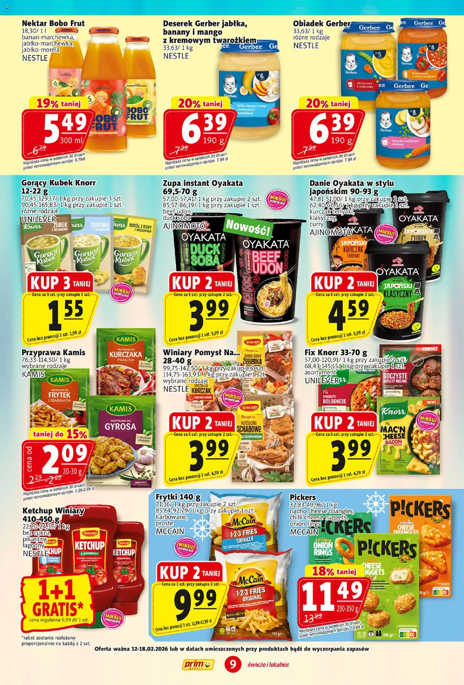 Prim Market Gazetka od 12.02.2026 | Strona: 9 | Produkty: Curry, Kurczak, Banany, Kotlety