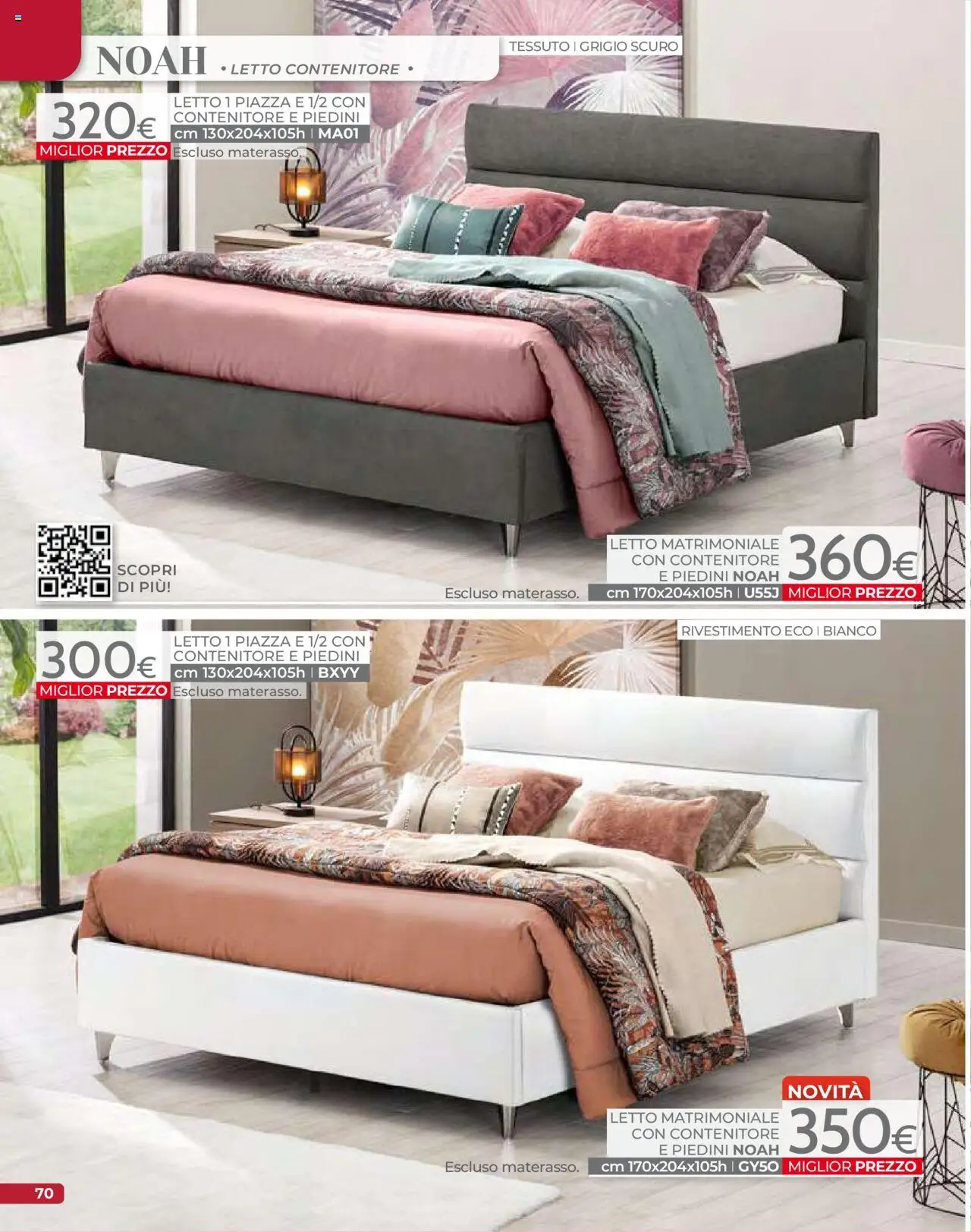 Volantino Mondo Convenienza del 09.09.2025 | Pagina: 72 | Prodotti: Letto matrimoniale, Letto contenitore, Contenitore, Letto