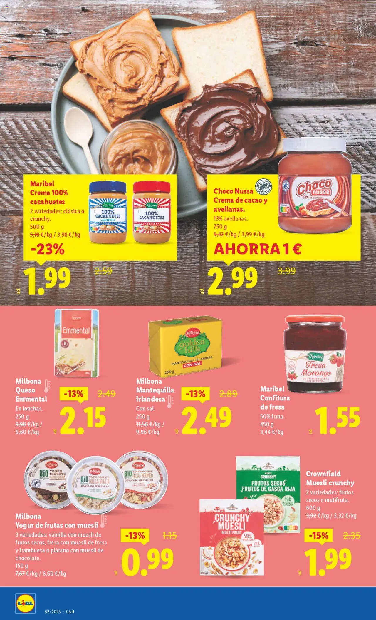 Lidl - Canarias │ válido desde el 13.10.2025 | Página: 14 | Productos: Yogur, Frutos secos, Crema, Φρυγανιές σικάλεως
