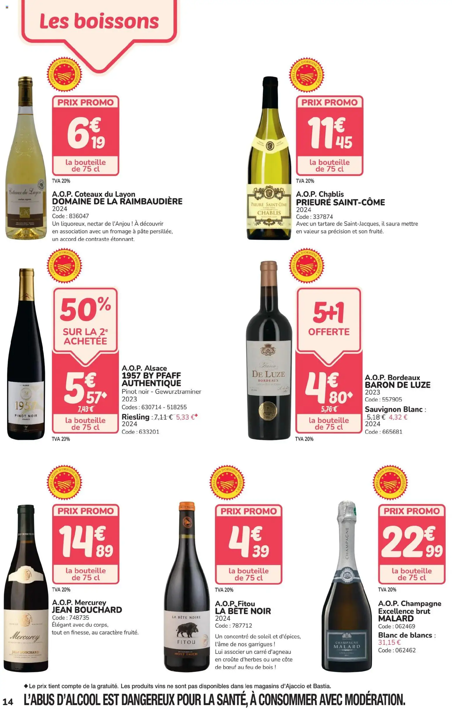 {H1} | Page: 14 | Produits: Champagne, Côte de bœuf, Fromage, Coteaux du layon