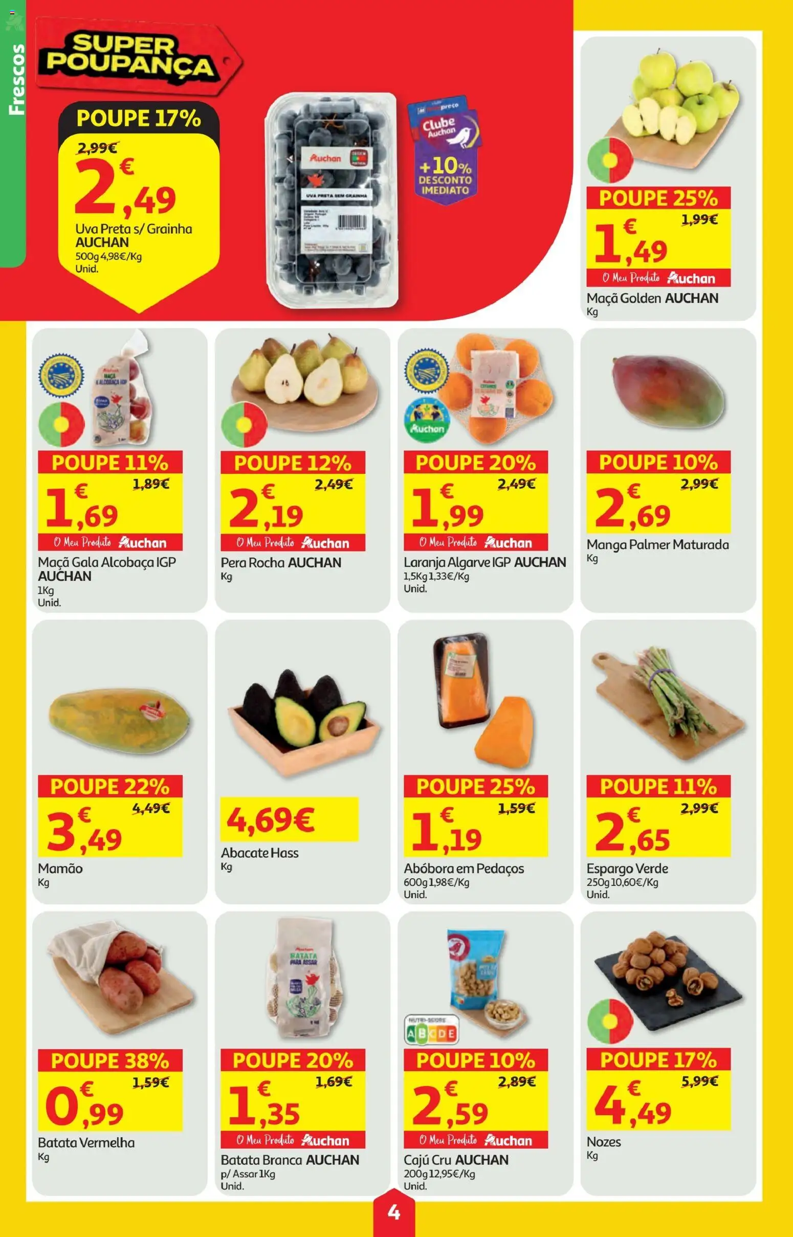 Minipreço folheto │ válido de 26.03.2026 | Página: 4 | Produtos: Batata, Abacate, Nozes, Mamão