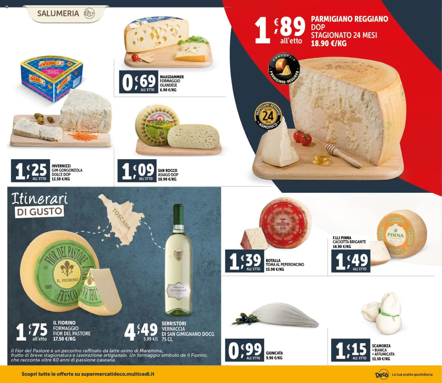 Volantino Decò del 20.01.2026 | Pagina: 2 | Prodotti: Latte, Formaggio, Gorgonzola, Pecorino