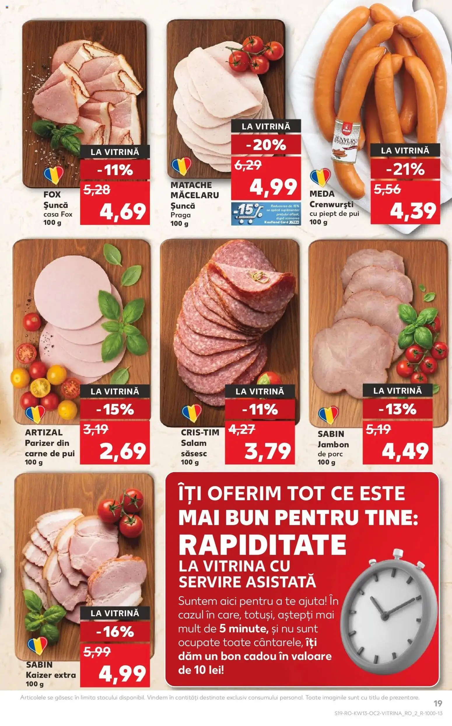 Noul catalog Kaufland – valabil de la 25.03.2026 | Pagină: 19 | Produse: Vitrină, Bacon, Salam, Carne De Pui