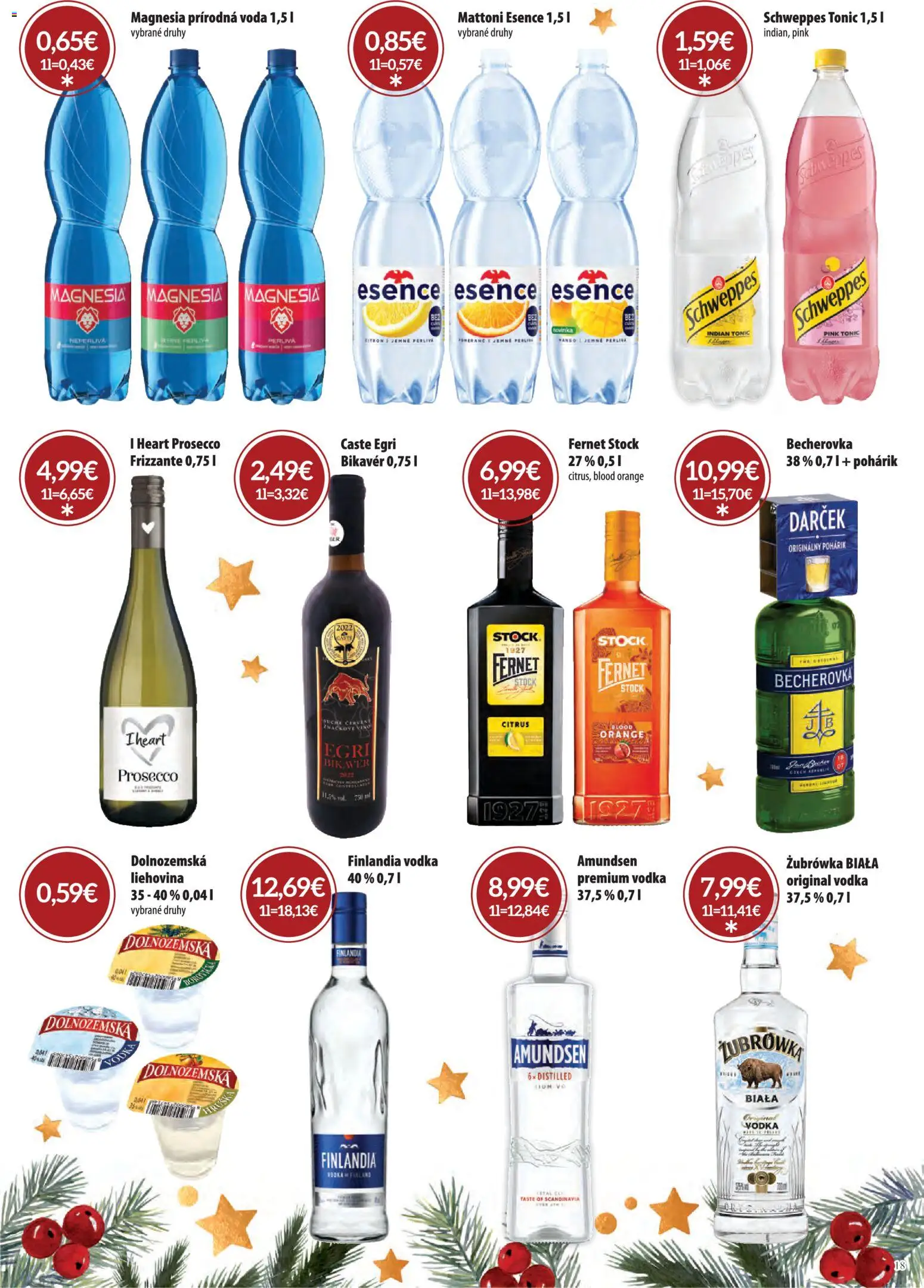 Nové CBA Verex akcie – leták je platný od 15.12.2025 | Strana: 18 | Produkty: Prosecco, Mattoni, Vodka, Voda