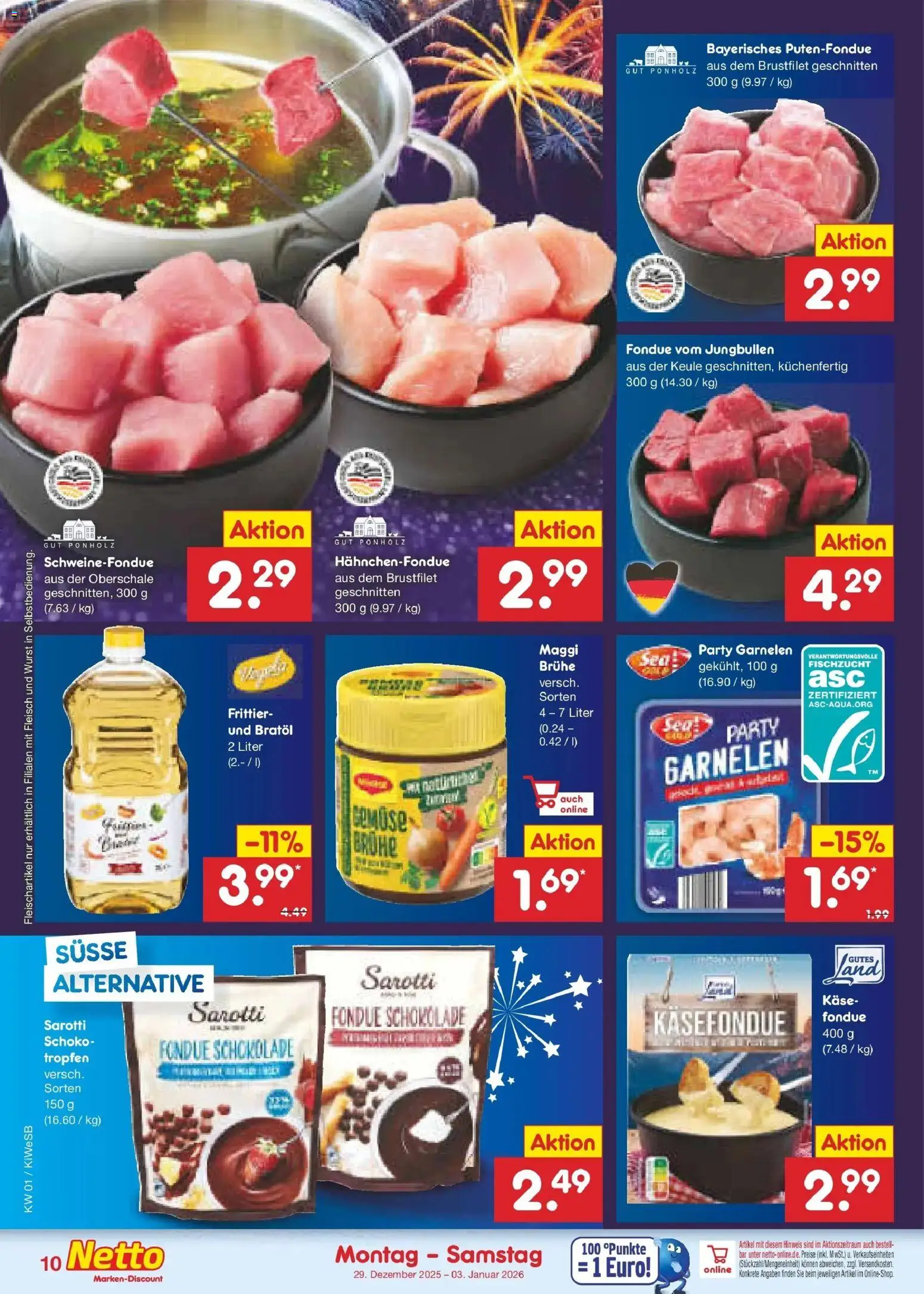 Netto Marken-Discount prospekt Bad Friedrichshall	 – gültig ab 28.12.2025 | Seite: 10 | Produkte: Maggi, Käse, Fondue, Fleisch