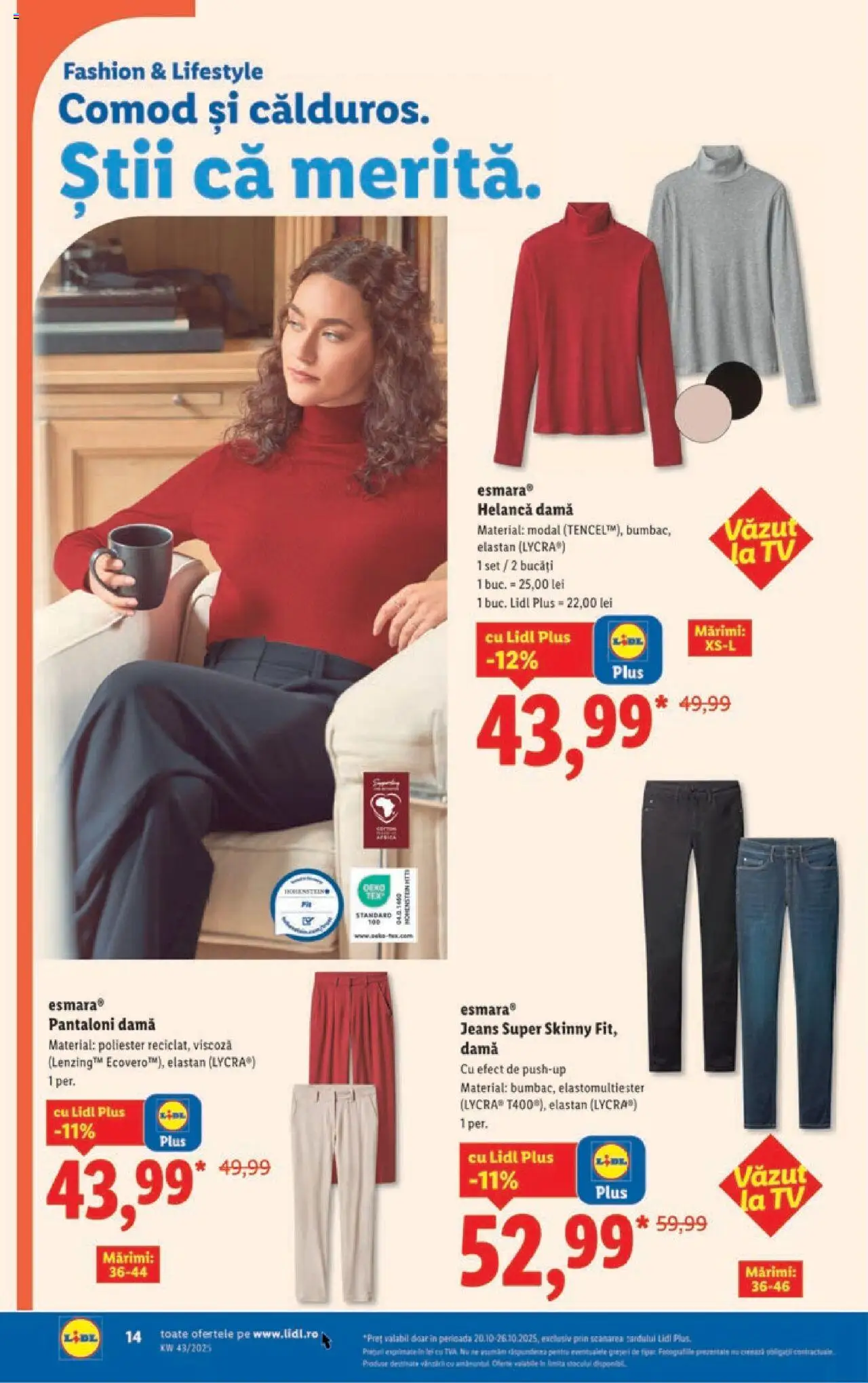 Noul catalog Lidl – valabil de la 20.10.2025 | Pagină: 14 | Produse: Pantaloni
